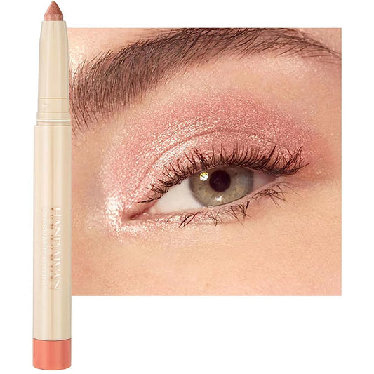 Peach Eyeshadow Stick, Smooth Cream Shimmer Eyeshadow Pencil, Waterproof Long Lasting High Pigmented Hypoallergenic Eye Shadow Highlighter Stick Create Multi-Dimension Eyes Look(20# Peach Shimmer)