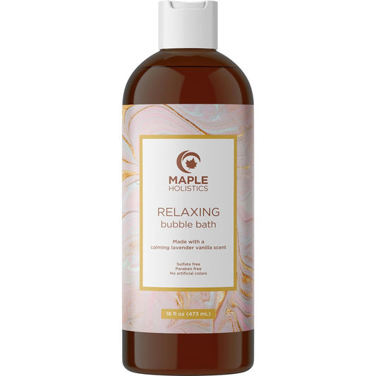 Luxurious Lavender Bubble Bath for Women - Sulfate Free Lavender Vanilla Bath Bubbles for Women Relaxing Bath Foam with Chamomile Calendula and Sage - Aromatherapy Bubble Bath Foaming Bath Oil for tub