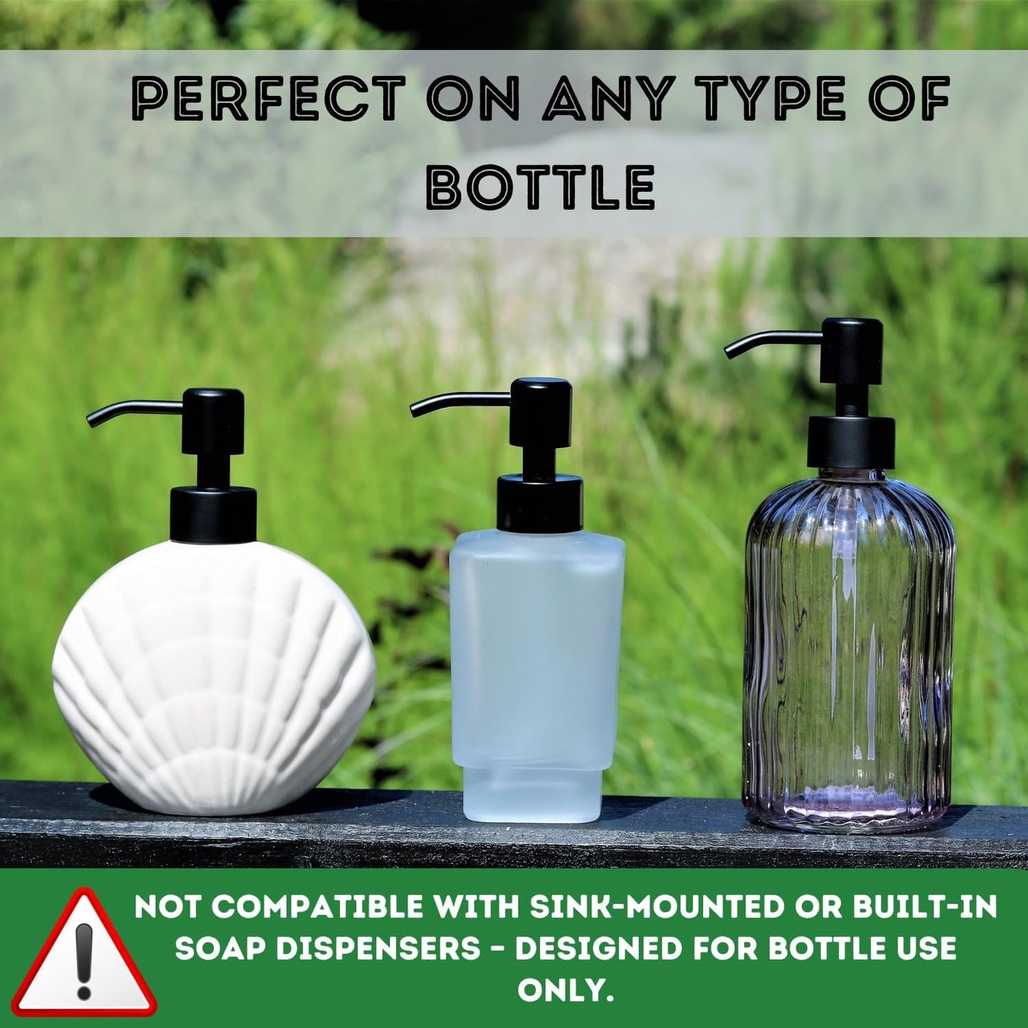 Kapitan Soap Dispenser Pump Replacement Head Black Spare Stainless Steel 28Mm Brushed Finish