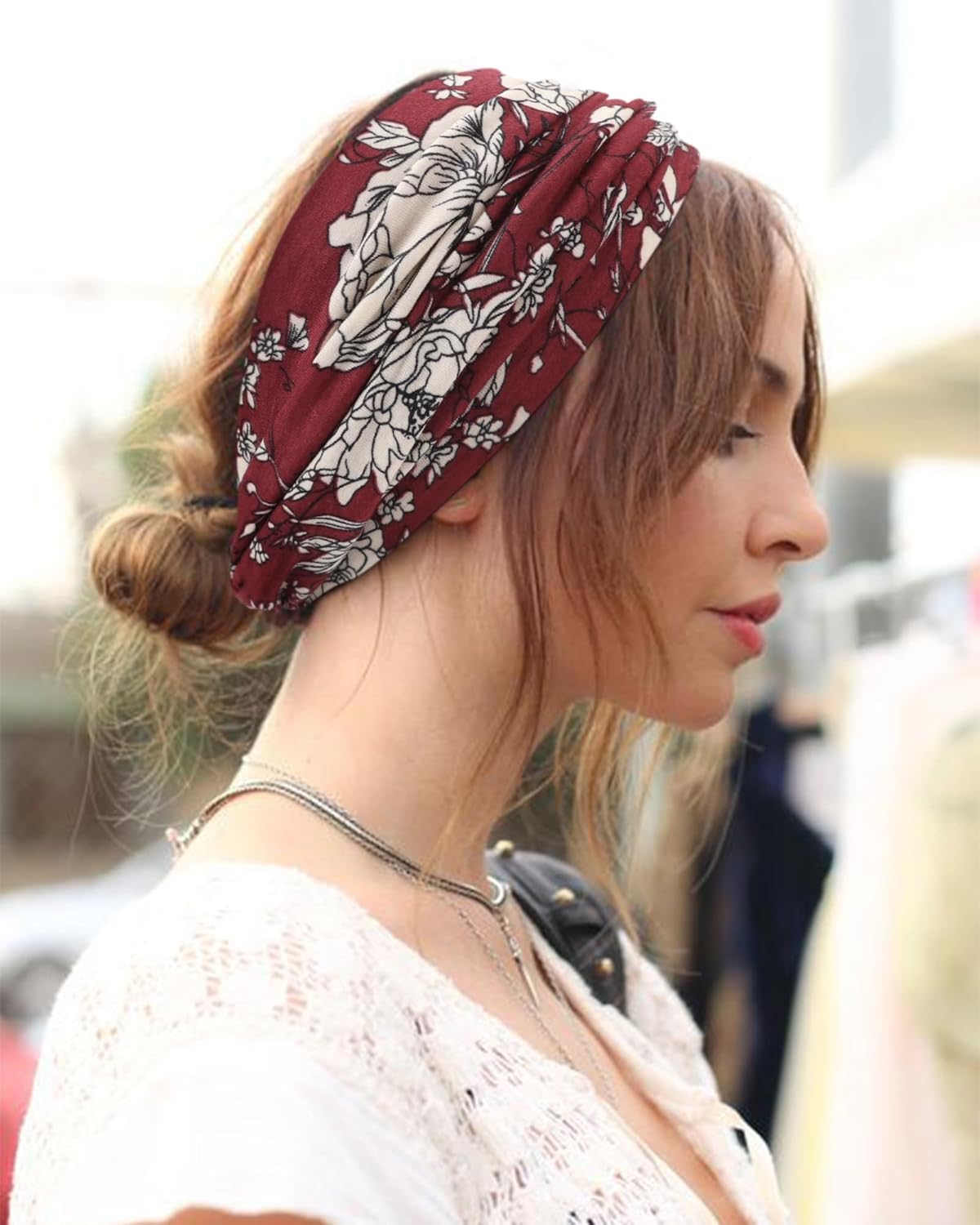 DRESHOW 8 Pack Headbands for Women Yoga Knotted Headbands Elastic Criss Cross Hair Accessories Sports Head Wrap Non Slip