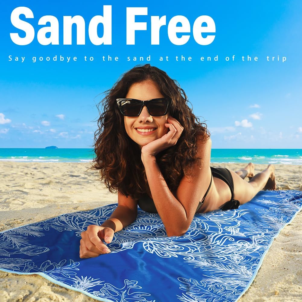 Microfiber Lightweight Beach Towel Sand Free Quick Dry Absorbent Thin Compact Towels for Swimming Pool Camping Beach Accessories Large Easy Pack Travel Things for Vacation Essentials Gift