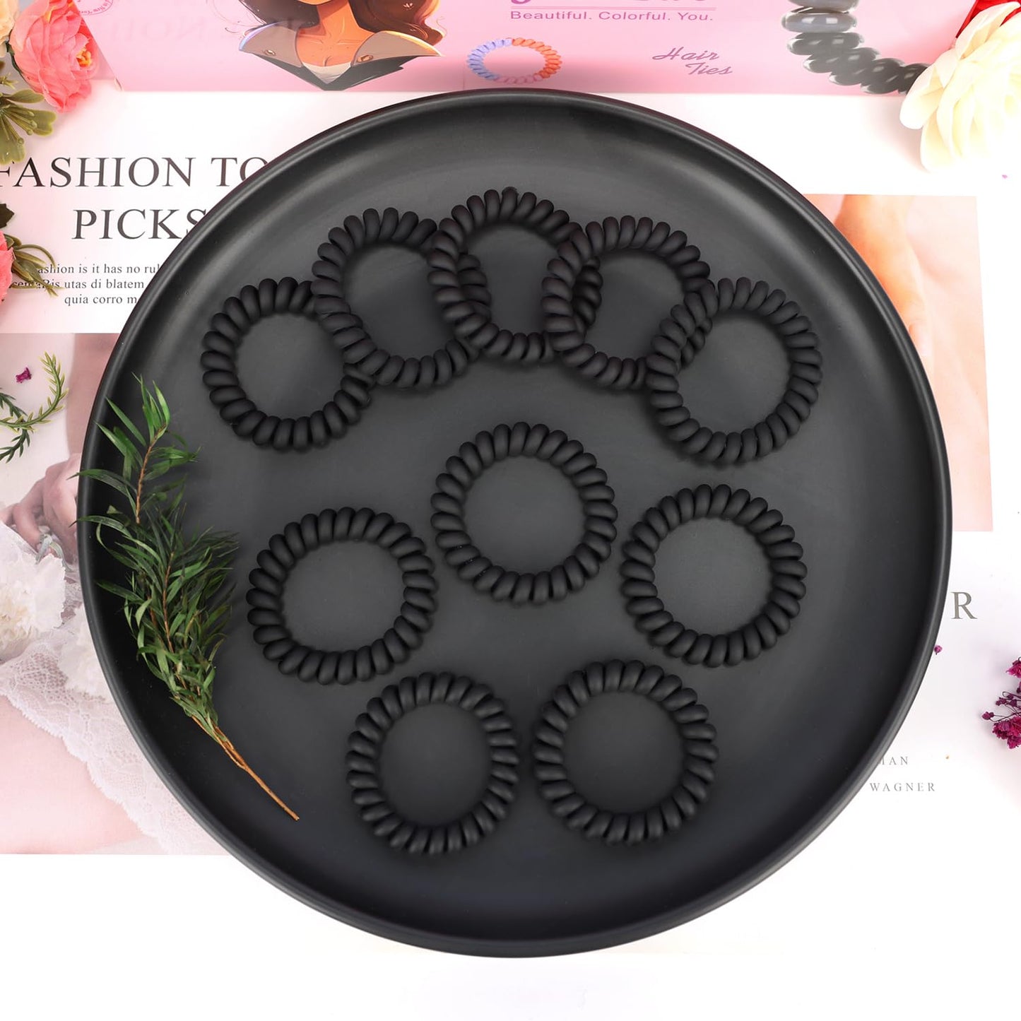 JessLab Spiral Hair Ties for Women, 10-Pack Traceless No-Damage Ponytail Holders, Coils Hair Bands for Girls, Assorted Colors