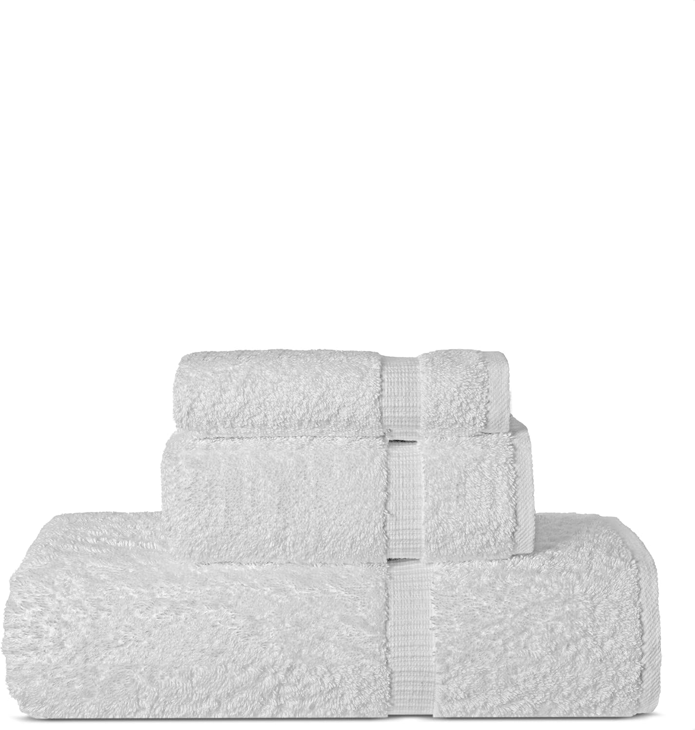 Chakir Turkish Linens | Hotel & Spa Quality 100% Cotton Premium Turkish Towels | Soft & Absorbent (Personalized 3-Piece Towel Set, White)