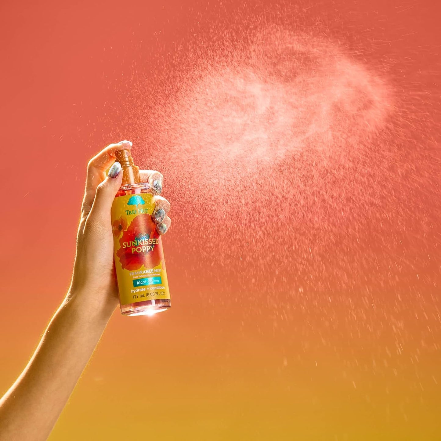 Tree Hut Sunkissed Poppy Fragrance Mist, Spritz On for a Refreshed Feel or Layer with Your Favorite Scents, Versatile Body Spray, 6 fl oz.