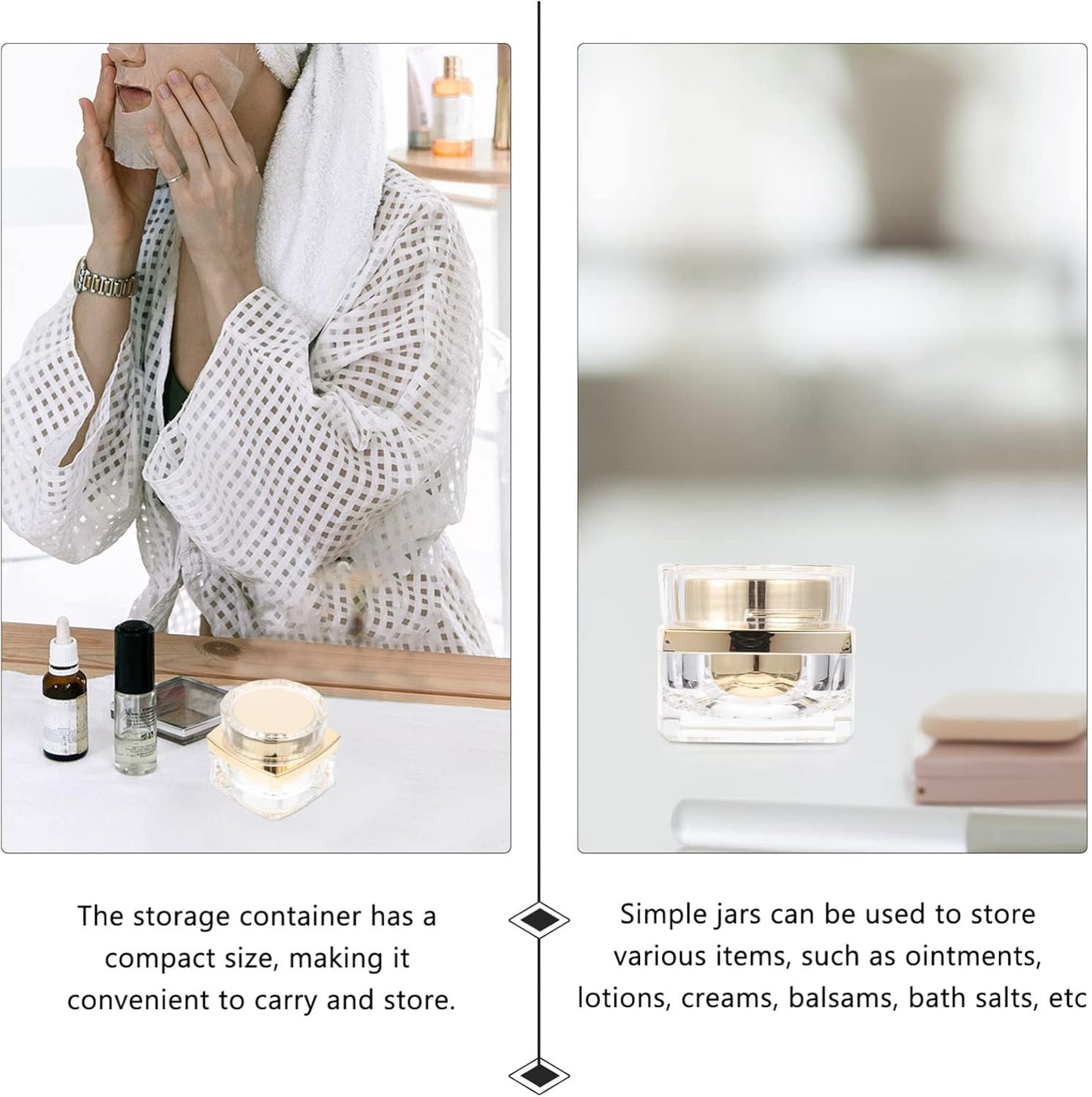 Beaupretty Terrarium Glass Containers Glass Containers Travel Lotion 1Pc Reusable Sample Bottle Lotion Cream Holder Small Storage Bottle Golden Travel Body Butter