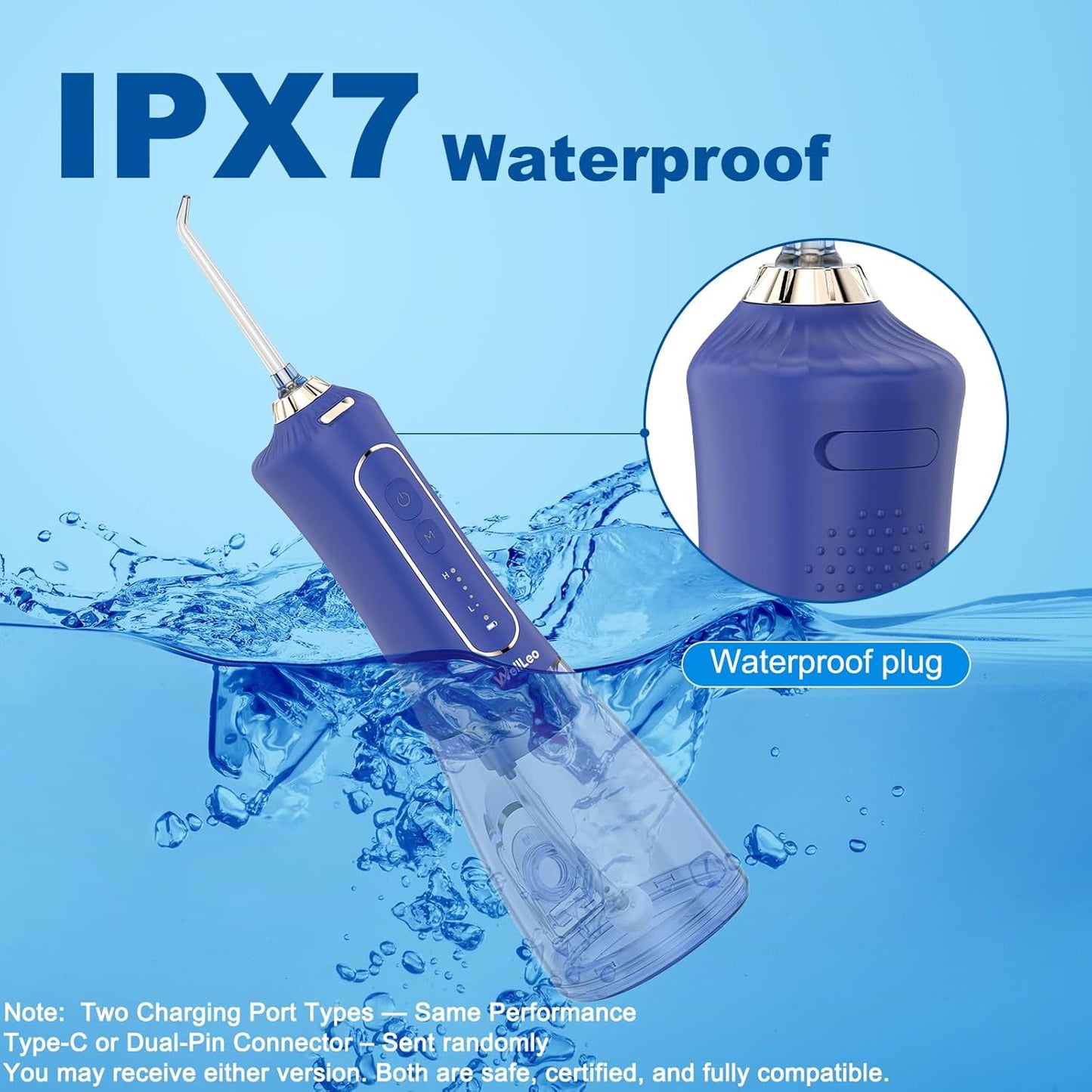 Water Flosser for Teeth, 300ML Cordless Oral Irrigator Rechargeable Dental Flosser Picks with 5 Modes 5 Jet Tips,IPX7 Waterproof Teeth Cleaner for Braces Gum Care, Home Travel Use