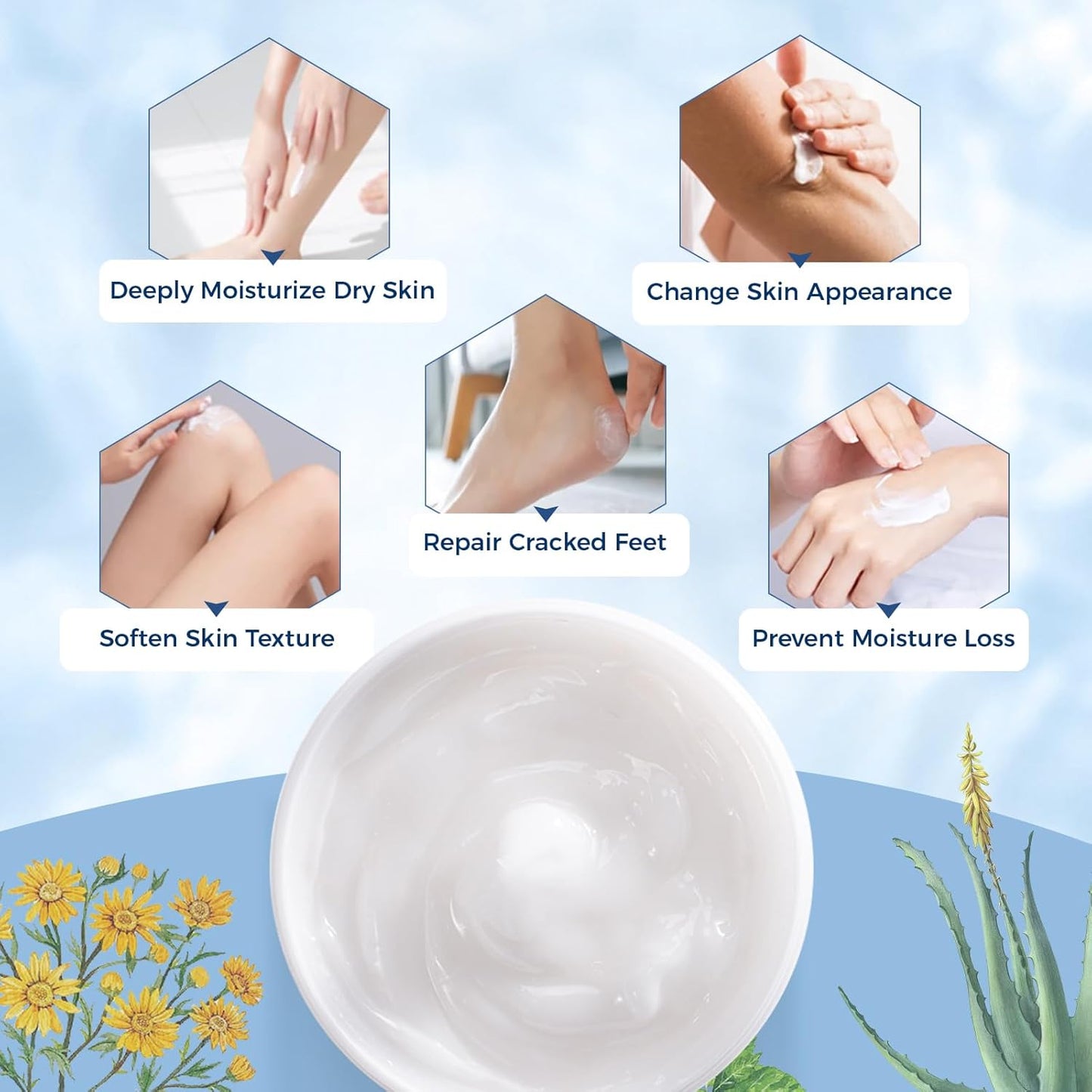 OUKEYA Urea Cream 42% plus Salicylic Acid 2% Net 350g Foot & Hand Cream for Dry Cracked, Urea Lotion for Feet Maximum Strength, 2 Pack