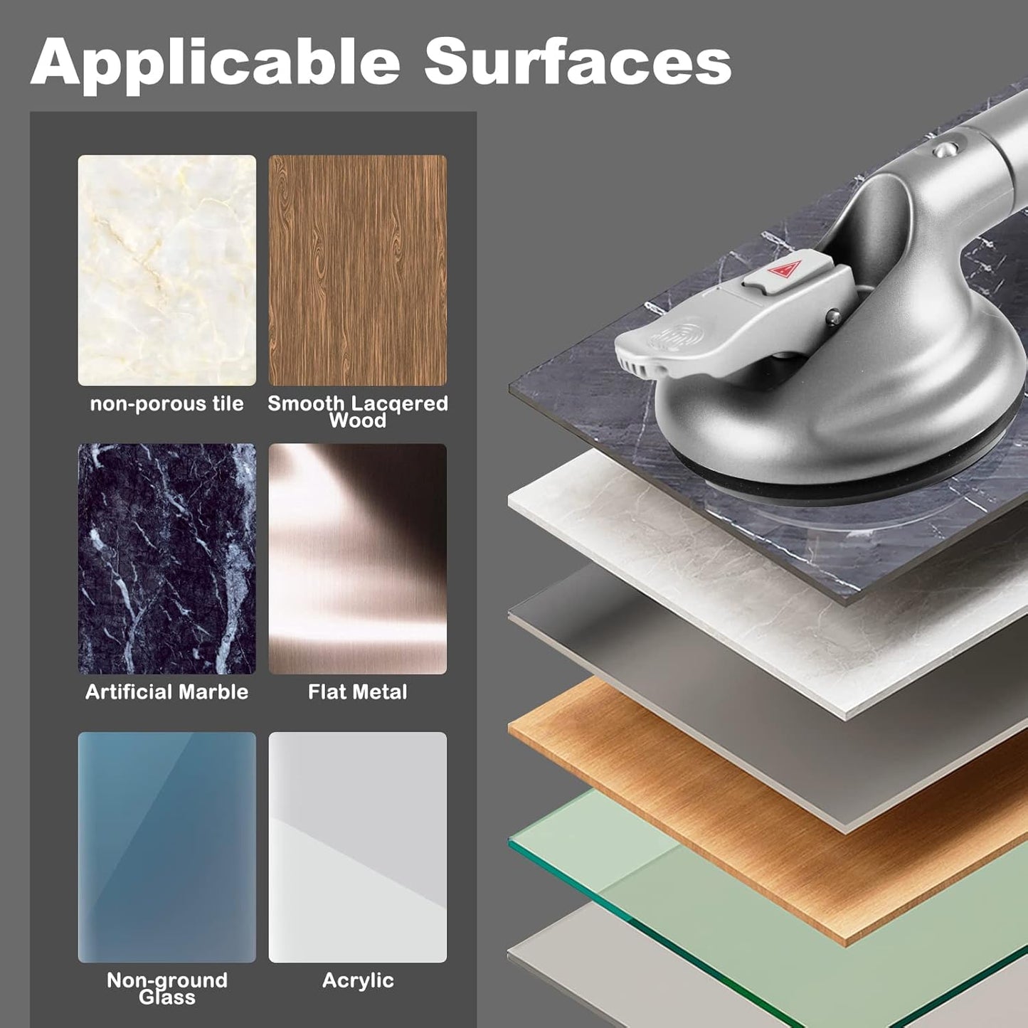 Heavy Duty Suction Shower Grab Bar - Toilet Bathroom Bathtub Safety - Shower Handles, Suction Cup Power Up to 250 LB, Perfect for Elderly Seniors(17 Inch, Gray Silver), Gray Silver