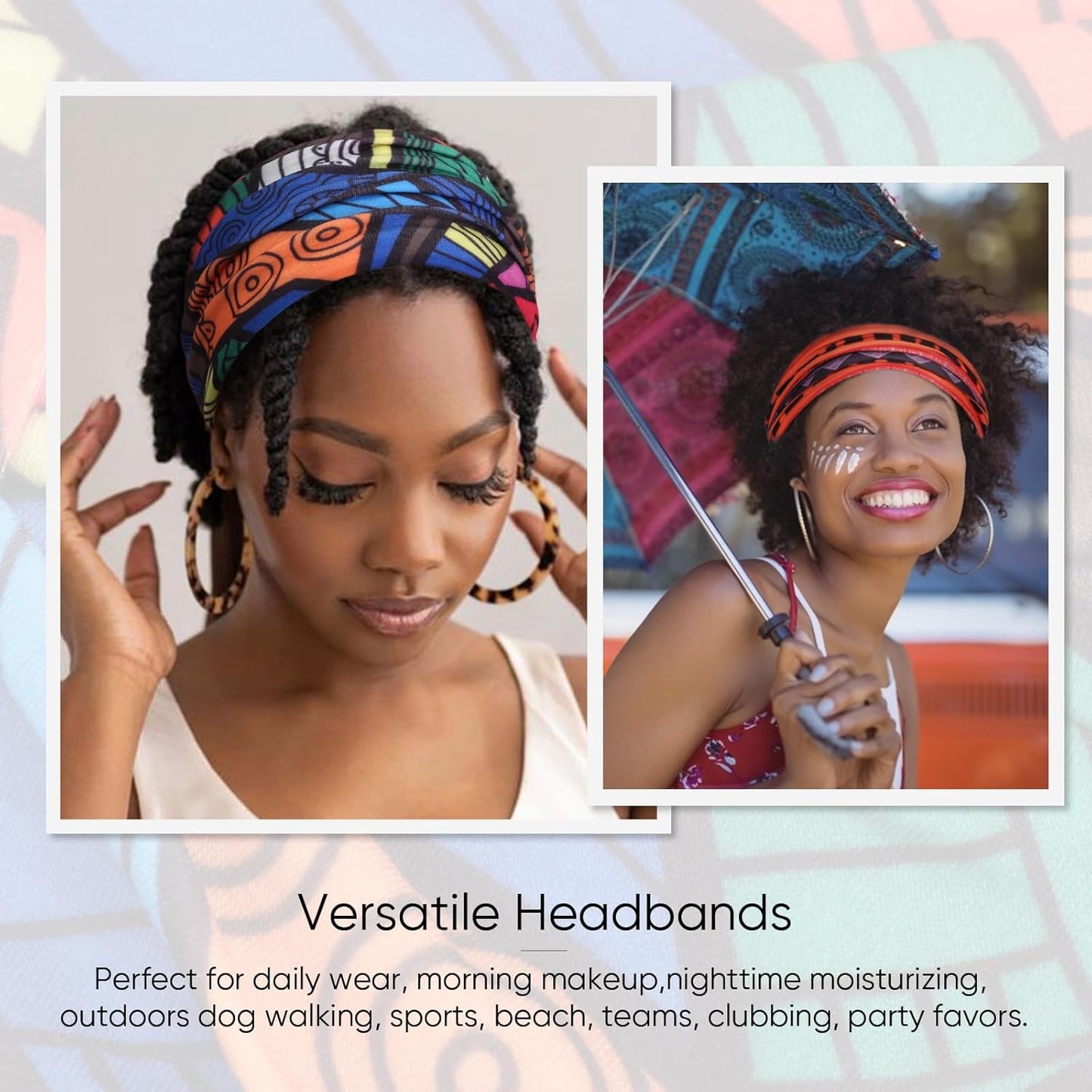 DRESHOW Wide Headbands for Women Knotted Turban HairBands Boho Head Bands for Women's Hair Non-Slip Yoga Workout Hair Accessories 4 Pack