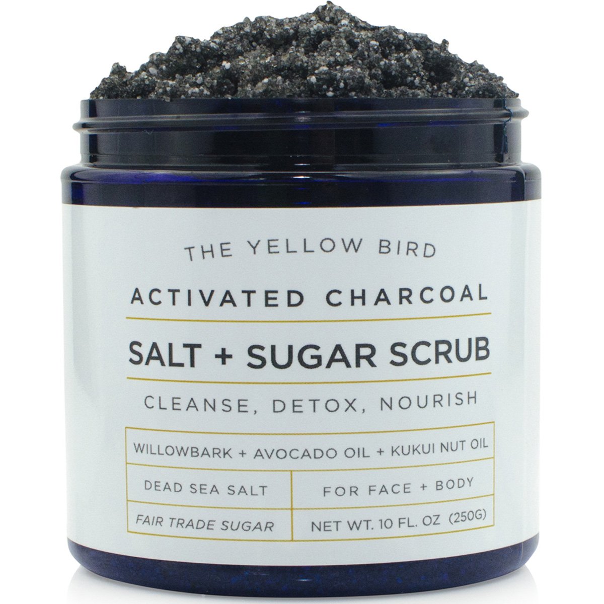 Activated Charcoal Face & Body Scrub – Natural Deep Cleansing Exfoliator for Smooth, Soft Skin – Gentle Salt & Sugar Scrub for Armpit & Foot Detox – For Men & Women – Made in USA
