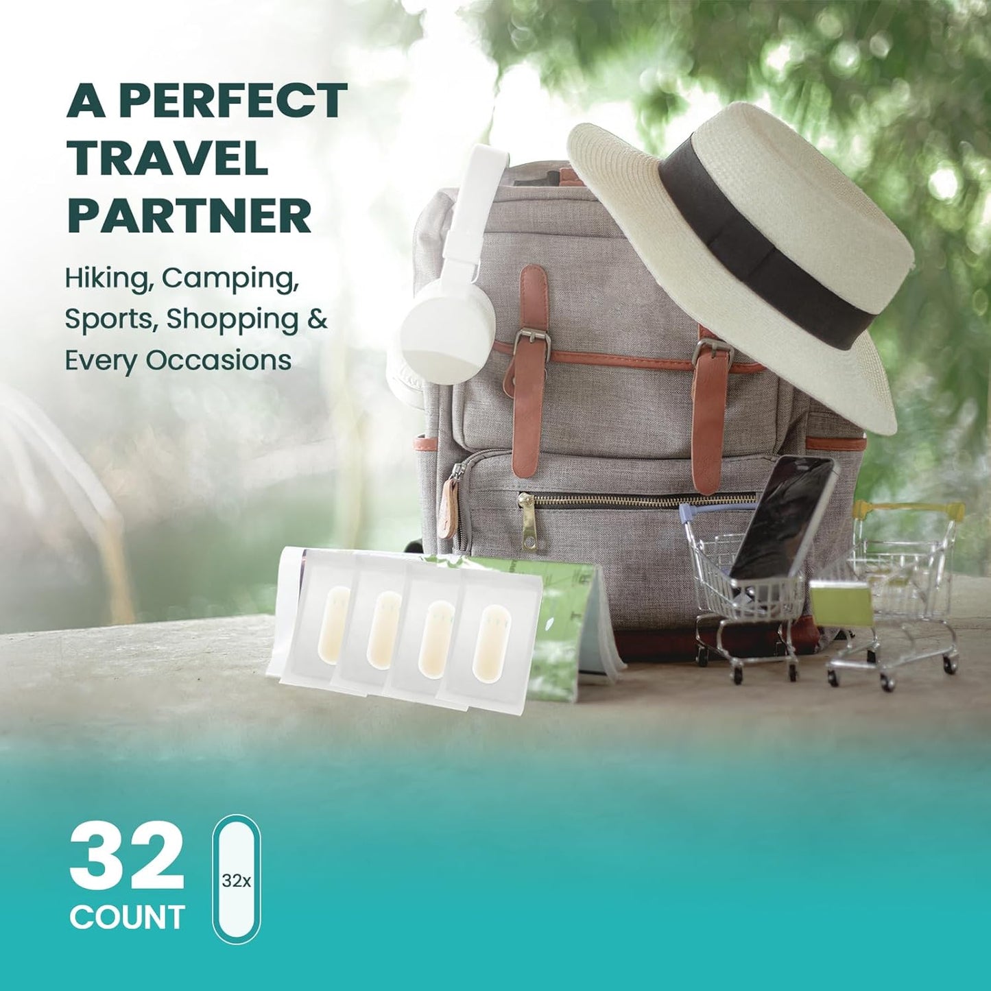 Waterproof Hydrocolloid Blister Bandages - Gel Pads for Foot, Toe Healing & Prevention (32ct, Spot Pack)