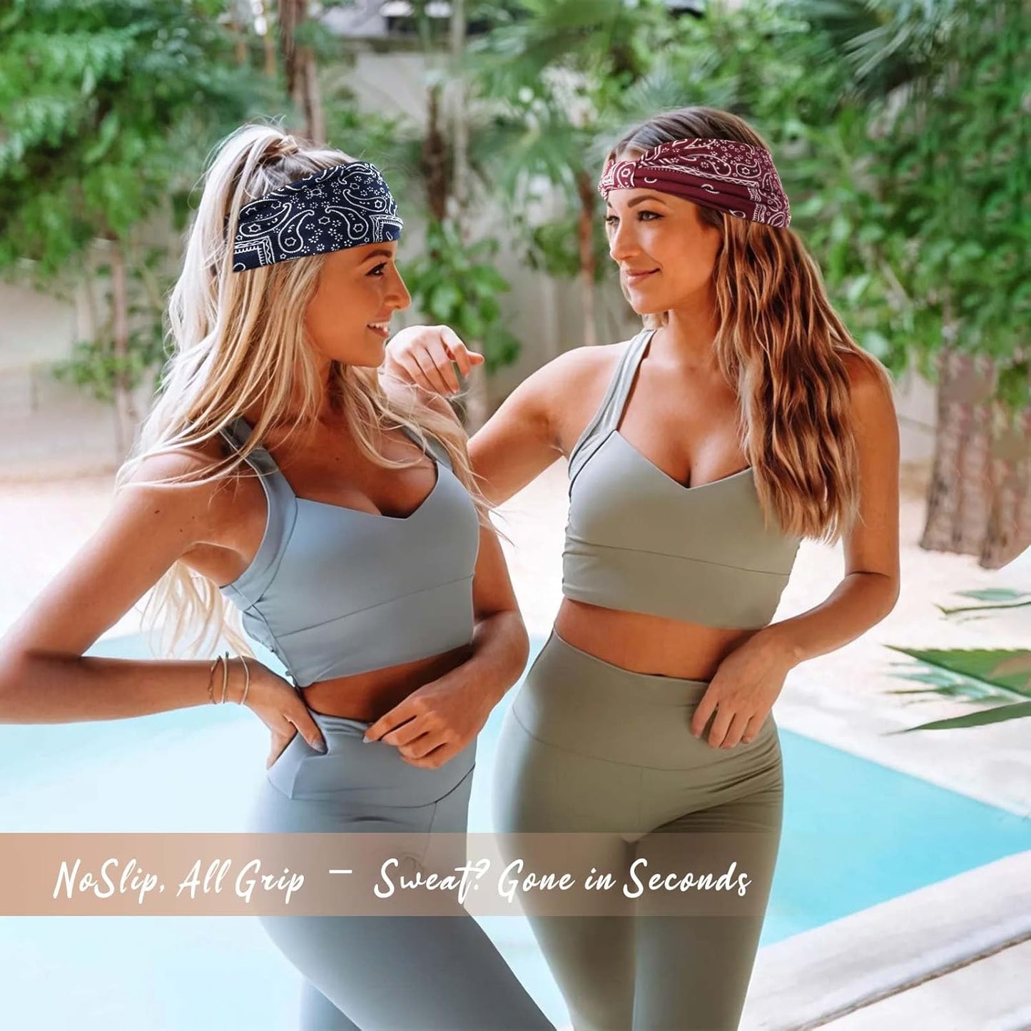 Wide Headbands for Women Knotted No Slip Head Bands Soft Turban Headband Hair Accessories Boho African Solid Color Head Wraps for Women Yoga Workout Pack of 6(Boho)