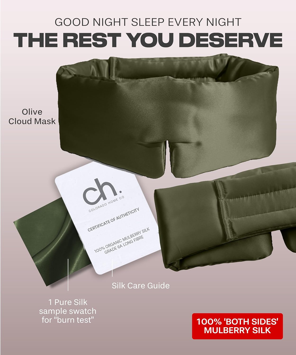 SUNDAYSILKS™ | Adjustable Silk Sleep Mask for Side Sleeper | Cloud-Like Comfort, Weighted for Deep Sleep | Soft Sleep Face Mask for Women & Men, Full Blackout, Cooling Silk Eye Mask for Sleeping