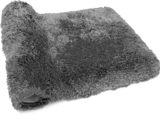 FIFU Bathroom Runner Rug 24" W x 48" L, Bath Mats for Bathroom, Bedroom & Kitchen, Non-Slip Rubber Latex Backing, Comfort & Soft Shower Bathmat & Carpet for Sink, Home & Hallways, Dark Gray