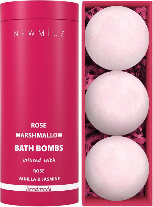 Rose Vanilla Bath Bomb Mega Foaming Bubbles Infused with Vanilla Jasmine Luxurious Spa Bath Essentials Nourishing Dry Skin Stress Relief Bath Gift