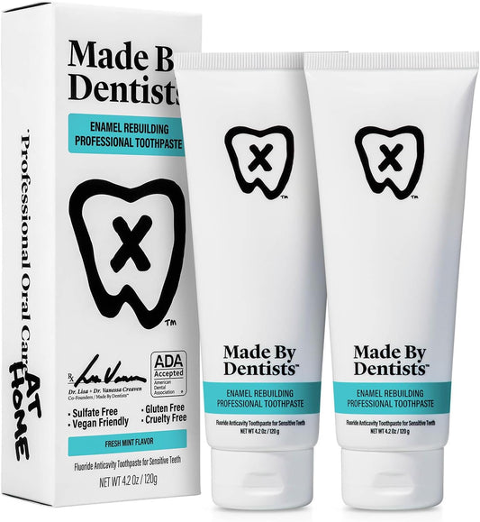 Professional Enamel Rebuilding Toothpaste - 2 Pack - Remineralizing Nano Hydroxyapatite Toothpaste with Sodium Fluoride, ADA Approved, Vegan, 2 x 4.2oz