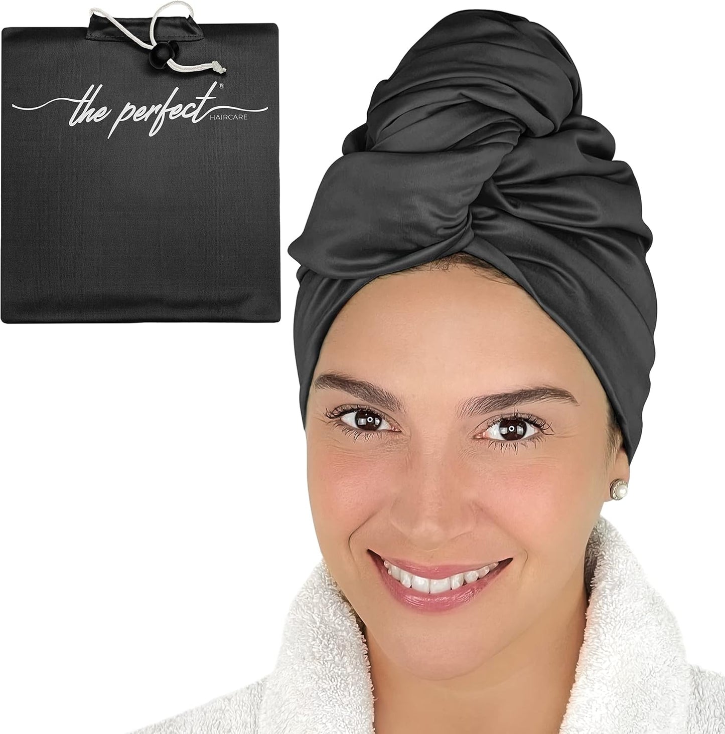 Microfiber Hair Towel Wrap for Women - Gift and Travel - Smooth Like Silk - Curly, Wavy, Straight Hair Girls - Plopping Essential - Anti-Frizz, Fast Drying, Works Better Than a T-Shirt