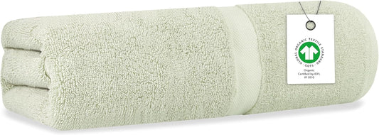 Delara Organic Cotton Luxuriously Plush Bath Sheet | GOTS & Oeko-TEX Certified | Premium Hotel Quality Towels | Feather Touch Technology| 650 GSM Long Staple|Soft, Quick Dry & Ultra-Absorbent 36"x70"
