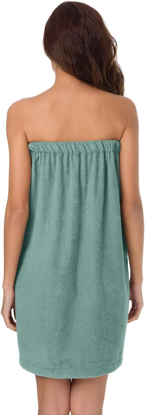 SIORO Women Bath Towel Wrap Robe, Soft Cotton Terry Spa Cloth, Plush Adjustable Closure for Shower, Travel, Pool, Gym