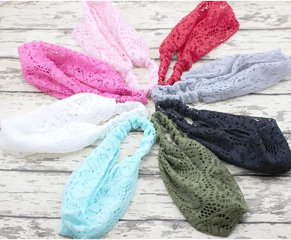 DRESHOW 8 Pack Headbands for Women Yoga Knotted Headbands Elastic Criss Cross Hair Accessories Sports Head Wrap Non Slip