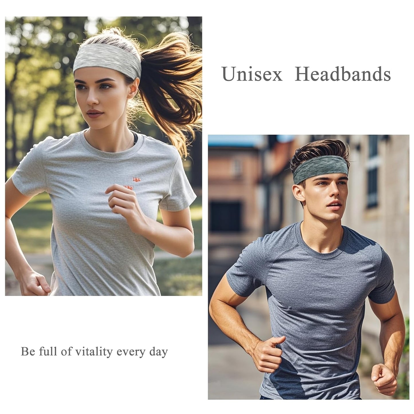 Headbands For Women 12 Pack Headband Yoga Elastic Head Bands Women's Hair Band Workout Soft Sweat Hairbands Accessories