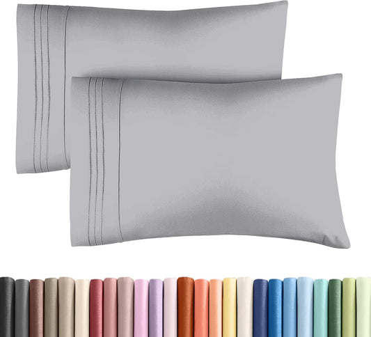 King Pillow Cases Set of 2 - Ultra Soft Hotel Quality Pillowcase Covers - Comfy, Cozy & Wrinkle Free - Shrinkage, Stain & Fade Resistant - Machine Washable Pillow Protectors - 2 Piece Set - Steel Blue