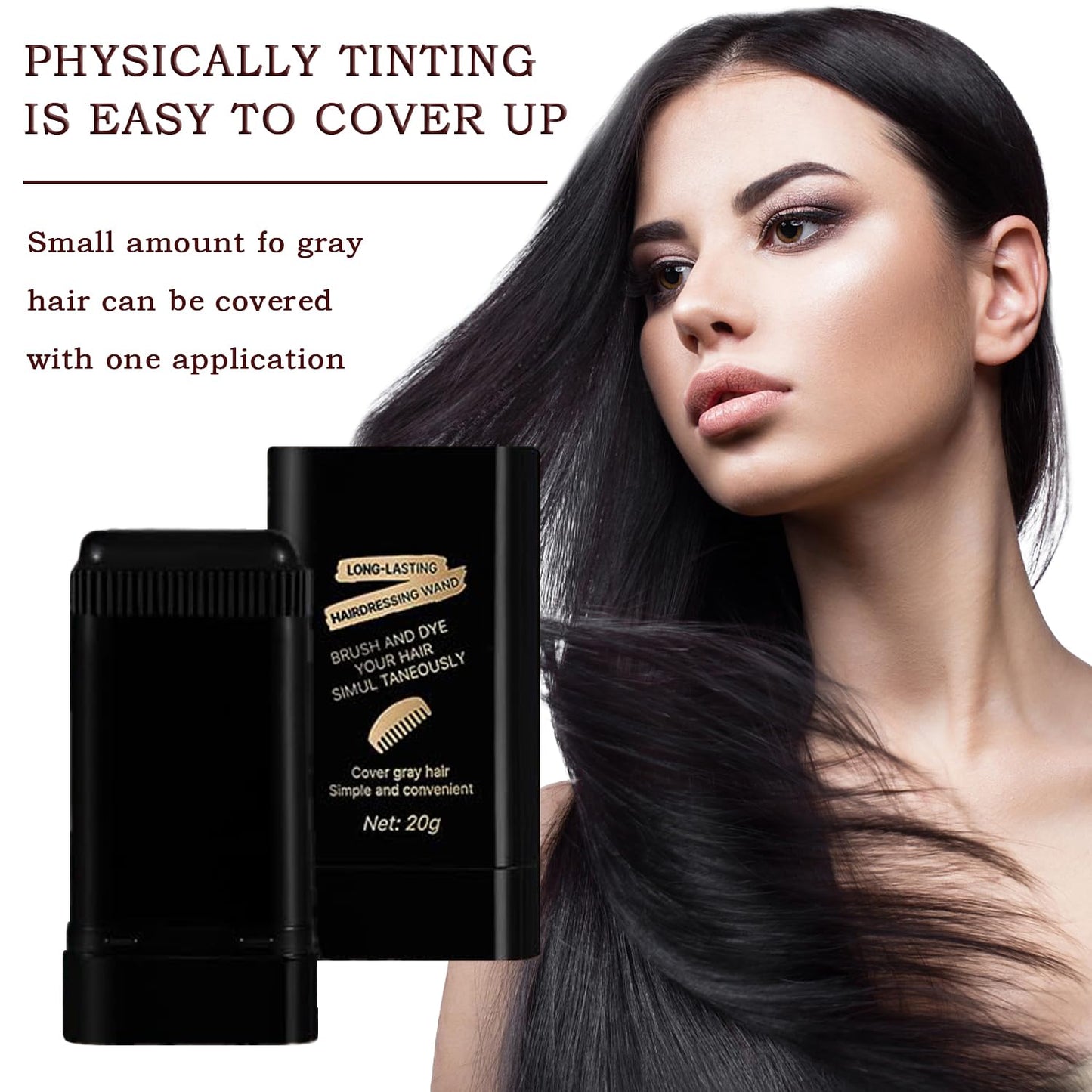 2Pack Safe and Convenient Comb Hair Dye, Portable Hair Dye Comb For Gray Hair Coverage, Waterproof and Sweat-Proof, 2 in 1 Instant Dye, for Women & Men (BLACK)