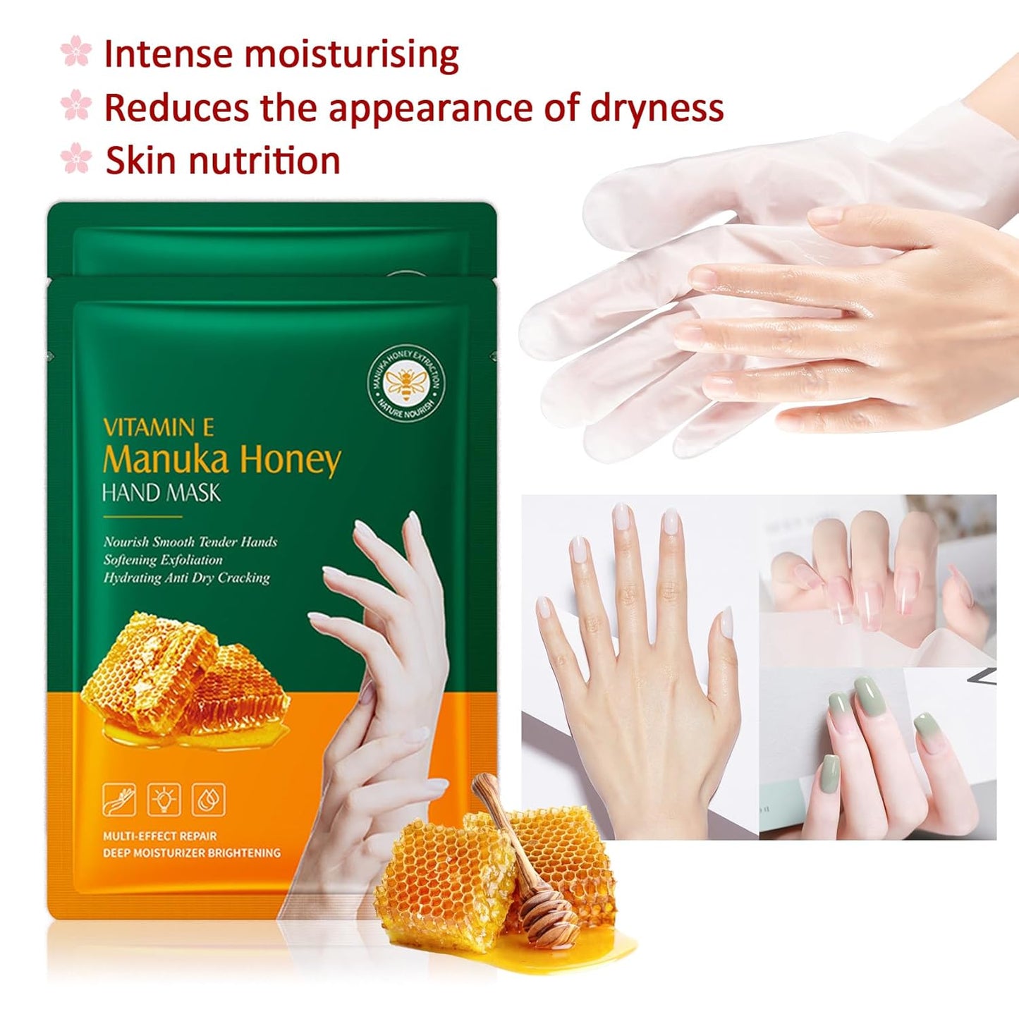 Hand Masks Moisturizing Gloves,6 Pairs Hydrating Hand Peel Masks Gift Set for Dry Cracked Hands Care,Long-lasting and Non-greasy Hand Moisturizer Gloves for Women H