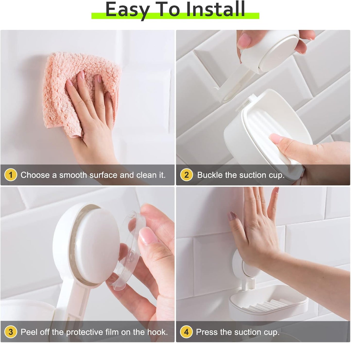 Uten Bathroom Suction Cup Shower Shelf 3-in-1 Wall Mounted Shower Basket Toothbrush Holder No Drill Hanging Rack Removable Shower Caddy Toilet Storage Rack Organizer