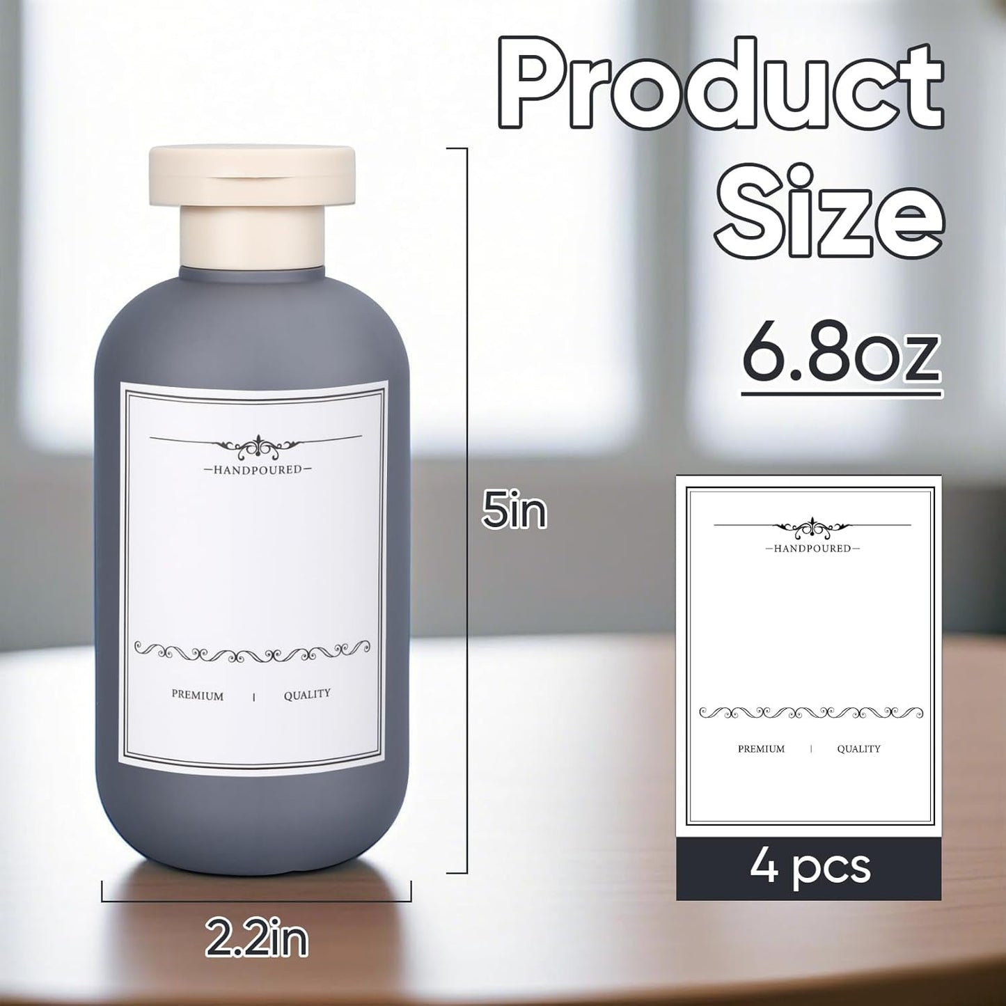 3 PACK Travel Shampoo Bottle, Empty Plastic Squeeze Bottles 6.8oz with Flip Cap, Lotion Container for Toiletries Travel Size Shampoo and Conditioner