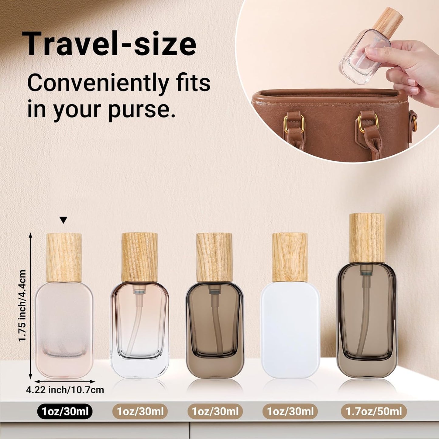 Segbeauty 1oz Glass Pump Bottle Dispenser for Essential Oils, 4pcs Mini Travel Lotion Container, 30ml Liquid Travel Foundation Container Leakproof, Silver Small Glass Bottles for Skincare Cosmetics