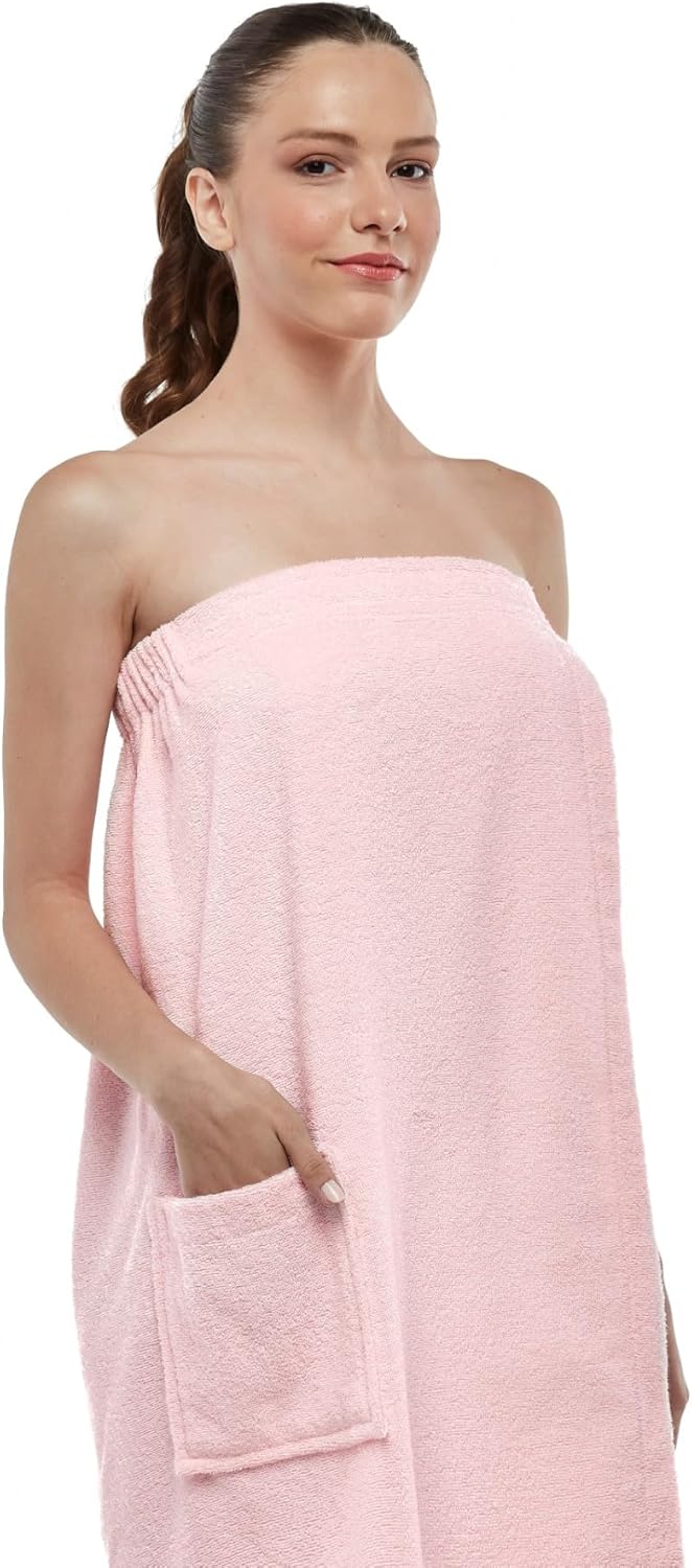 ESKYMODE Womens Terry Cotton Bath Robe Wrap, Women's Spa Shower Towel Bathrobe