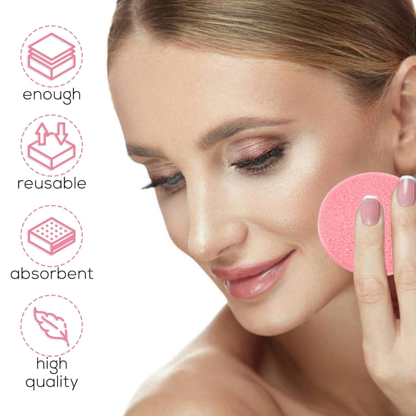 120 Pack Facial Sponge Compressed,Exfoliating Wash Round Face Sponge,Makeup Removal Sponge for Face Cleansing,Women,Girls(Yellow,Pink,Purple)