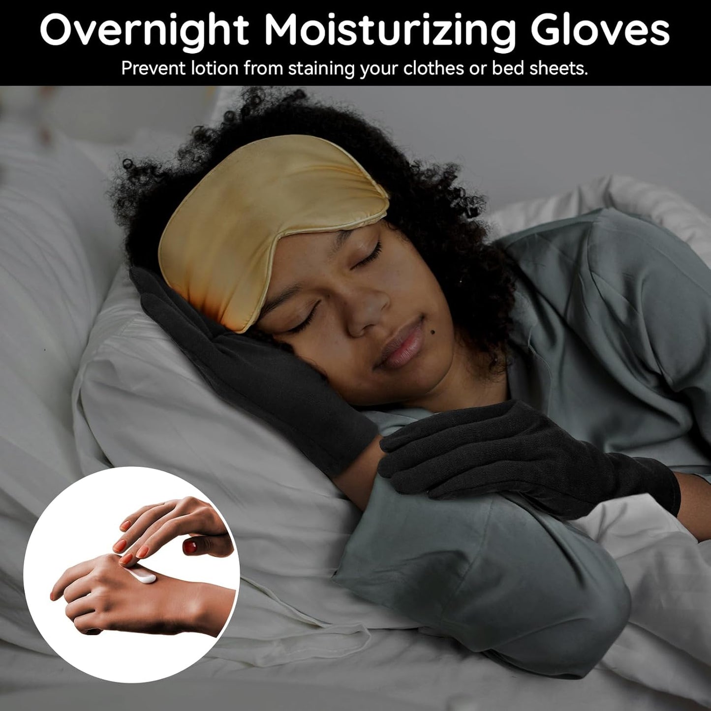 Segbeauty 36 Counts Black Cotton Gloves Work, 18 Pairs Lotion Moisturizing Cotton Gloves for Dry Hands Overnight for Driving Typing Handling Art, Sleep Glove Soft Reusable Gel Glove Bulk Extra Large