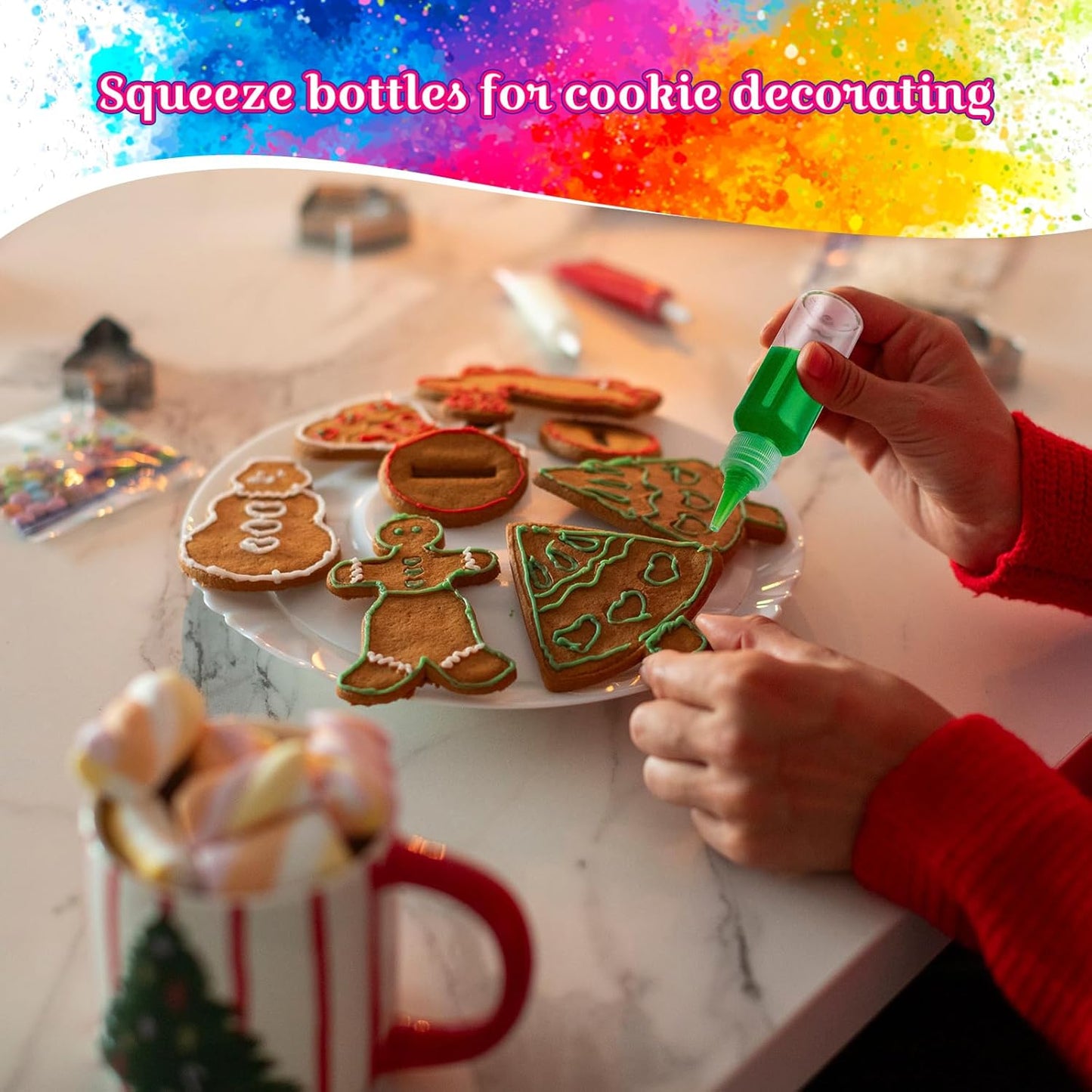 50 Pcs 1.7 oz Plastic Squeeze Bottles with Leak-proof Top Caps Writer Bottles for Paint Crafts Lotion Glue Liquids Travel and Crafts Empty Sand Art Supplies