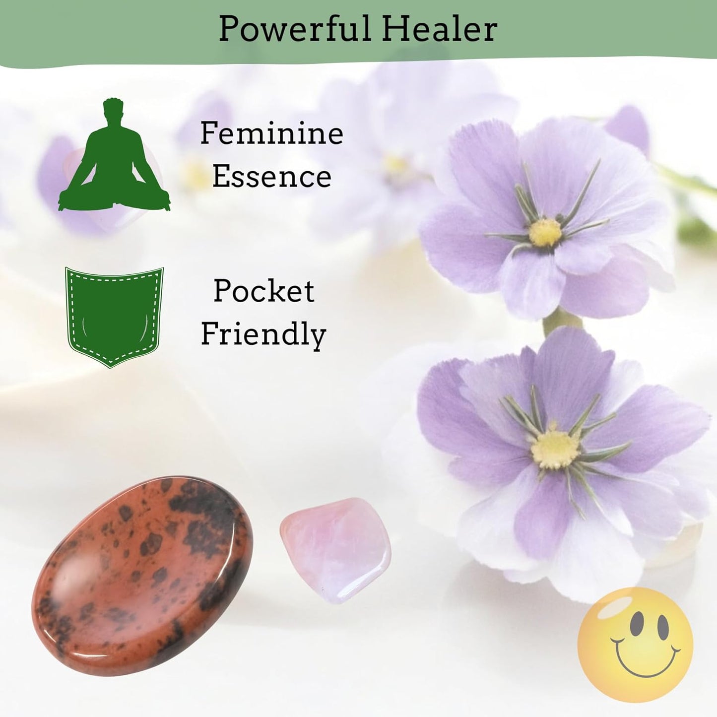 Mahogany Obsidian Worry Stones – Crystal Thumb Worry Stone for Anxiety, Stress – Relaxing and Soothing Balance Stones for Meditation, Stress Relief – Healing Stones and Crystals for Men and Women