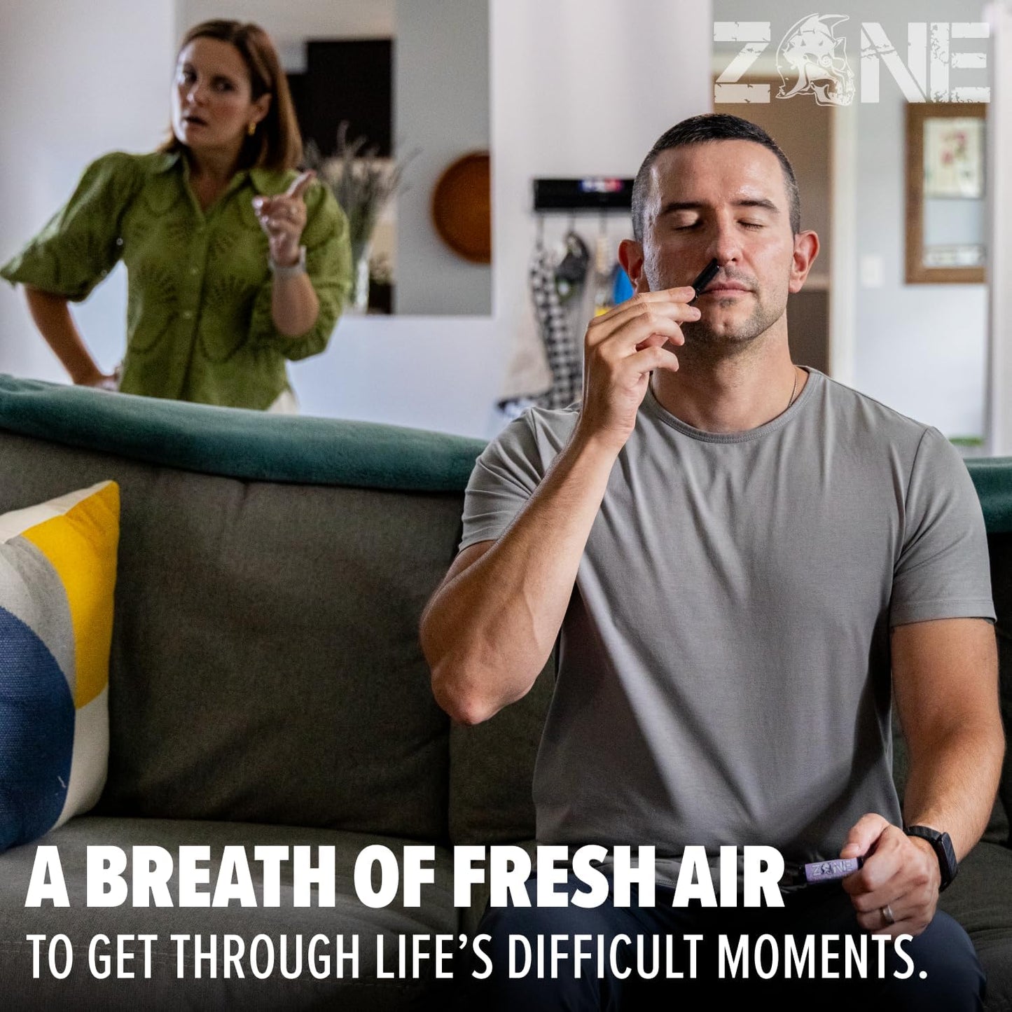 Zone Essential Oil Nasal Inhaler – Sinus Relief, Stress & Anxiety Support, Relaxation Aid – Natural Aromatherapy Stick – Made in USA (Peppermint, Spearmint, Lavender 3-Pack)