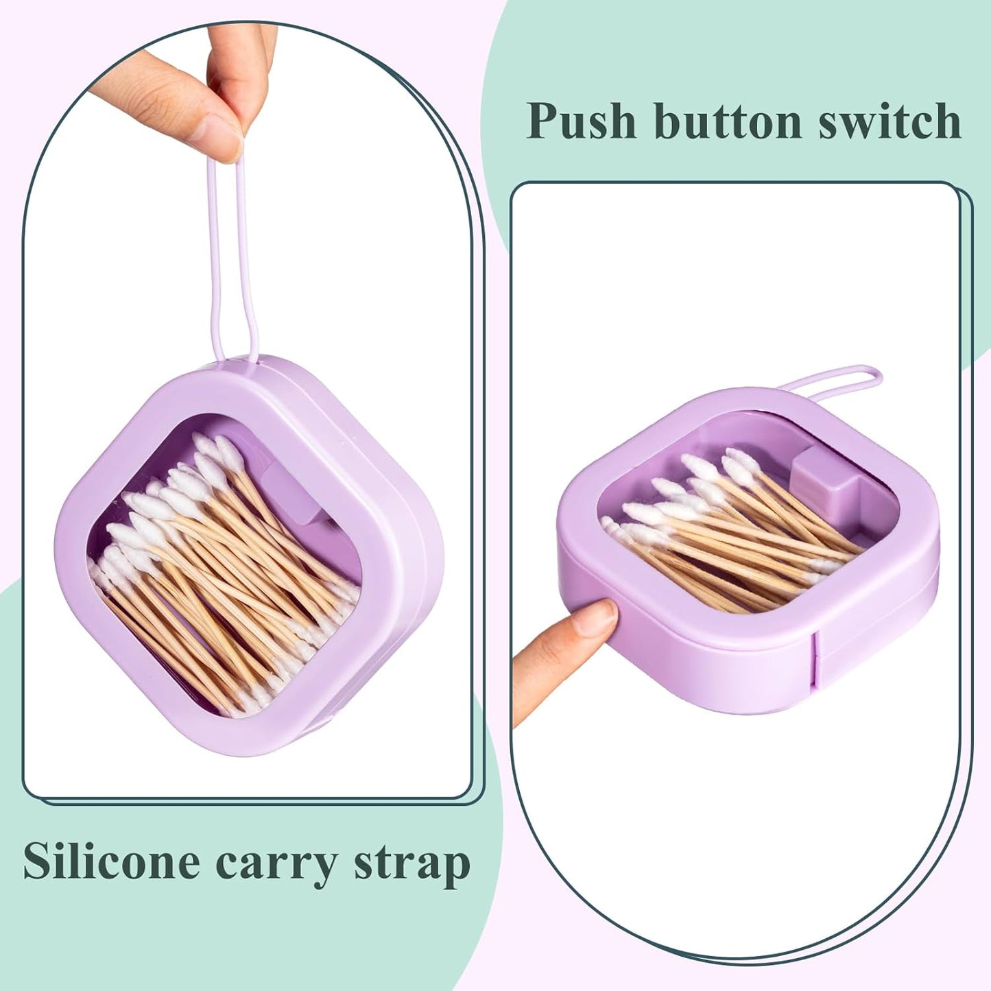 Kathfly 4 Pcs Purple Hair Tie Organizer Portable Hair Accessory Storage Containers Stackable Tie Bobby Pin Holder Home Cotton Swab Dispenser Accessories Jewelry Organizer Box