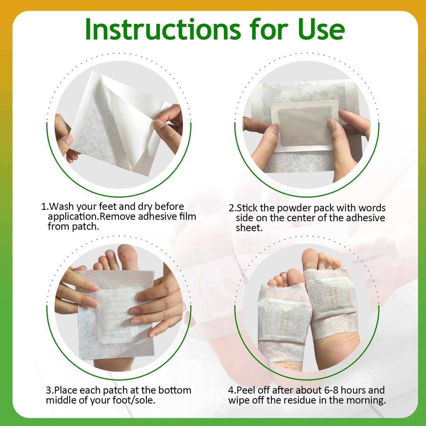 62 Pads Foot Pads Natural Turmeric & Ginger, Wormwood, Bamboo Vinegar, Included 62Pads Goodnight Patches and 62 Adhesive Sheets