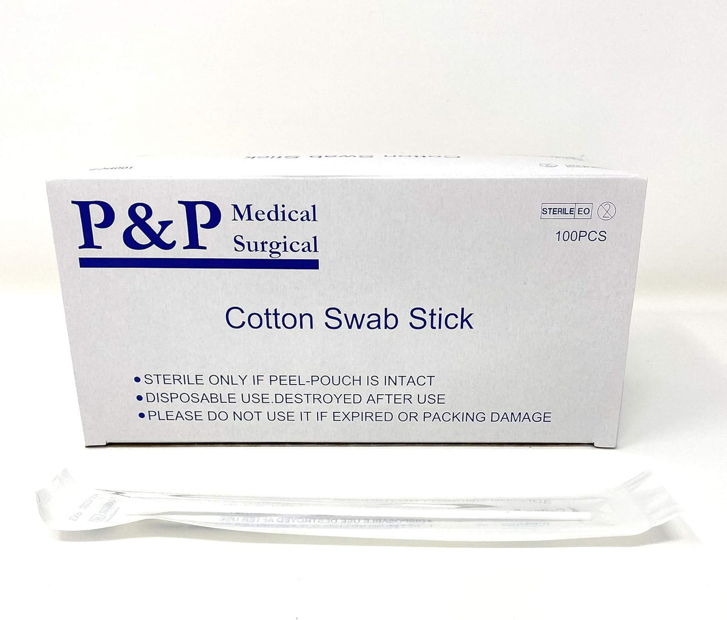 Sterile Cotton Tipped Applicator 6" by P&P MEDICAL SURGICAL Box of 100