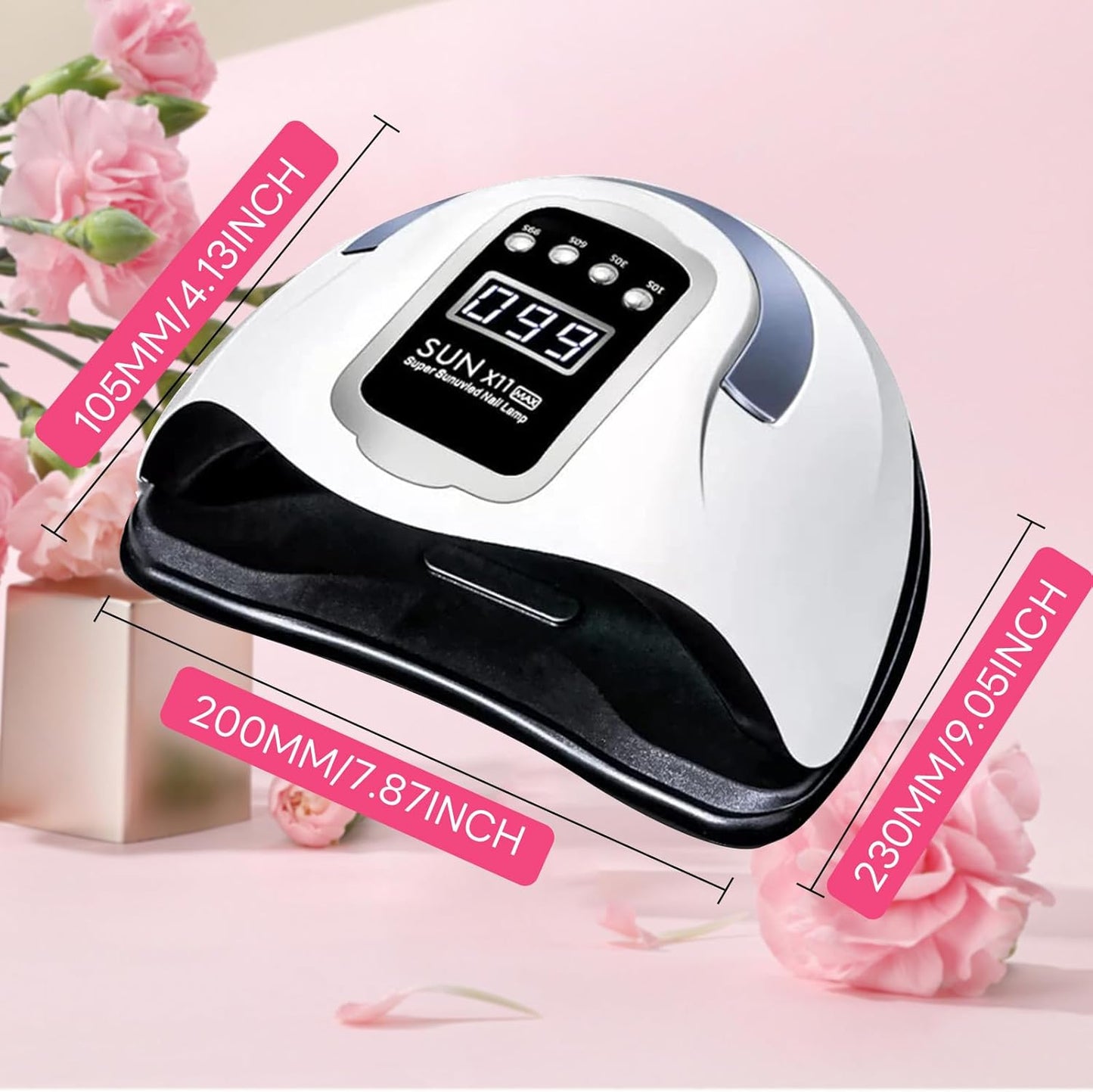 UV LED Nail Lamp, Professional 280W UV Nail Dryer Light for Gel with 66 Beads, Fast Curing Gel Polish Lamp Auto Sensor 4 Timer Setting Portable Nail Art Drying Tools for Fingernail Toenail