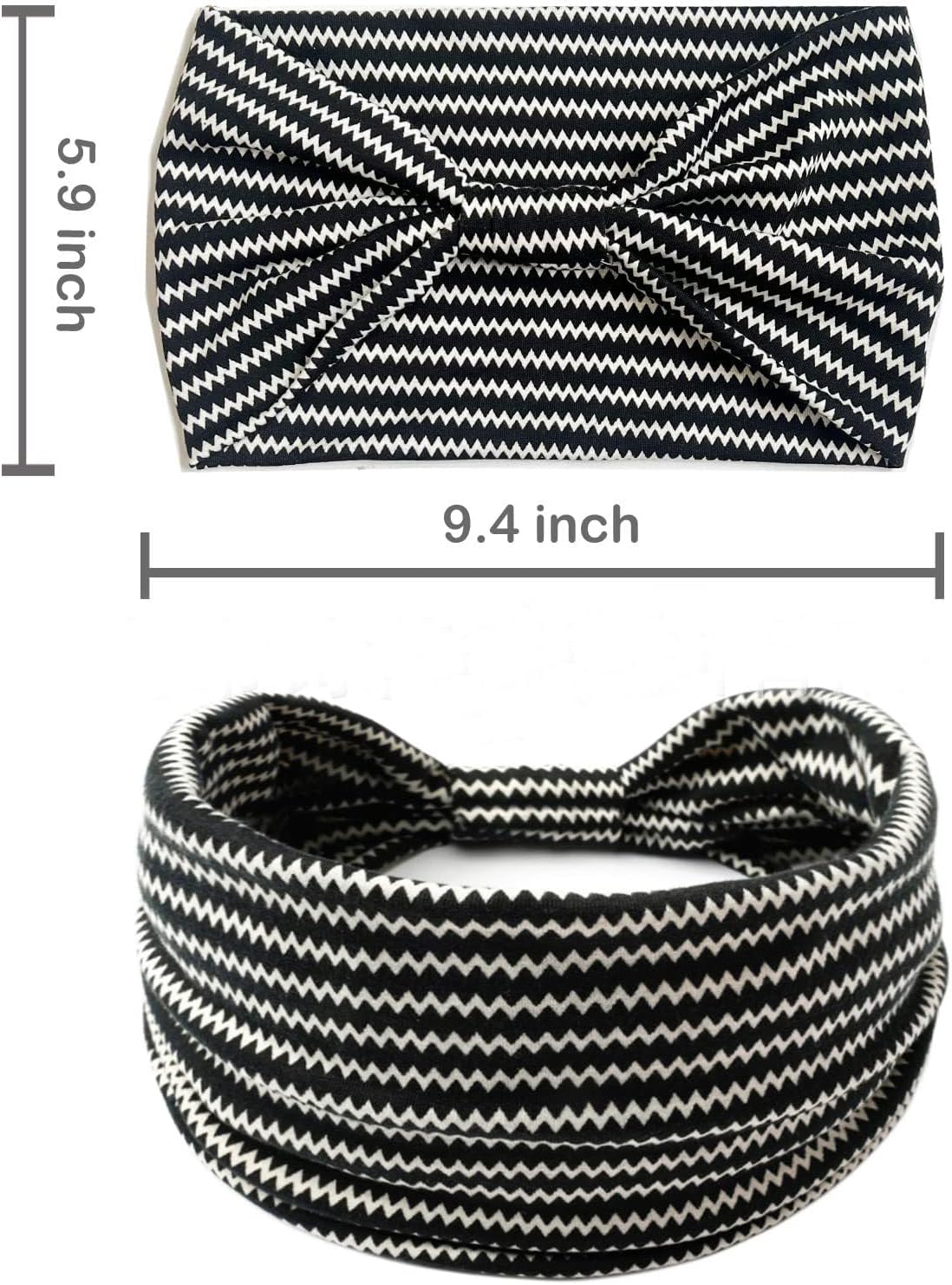 K-Elewon 3 Pack Women Wide Elastic Head Wrap Headband Sports yoga Hair Band