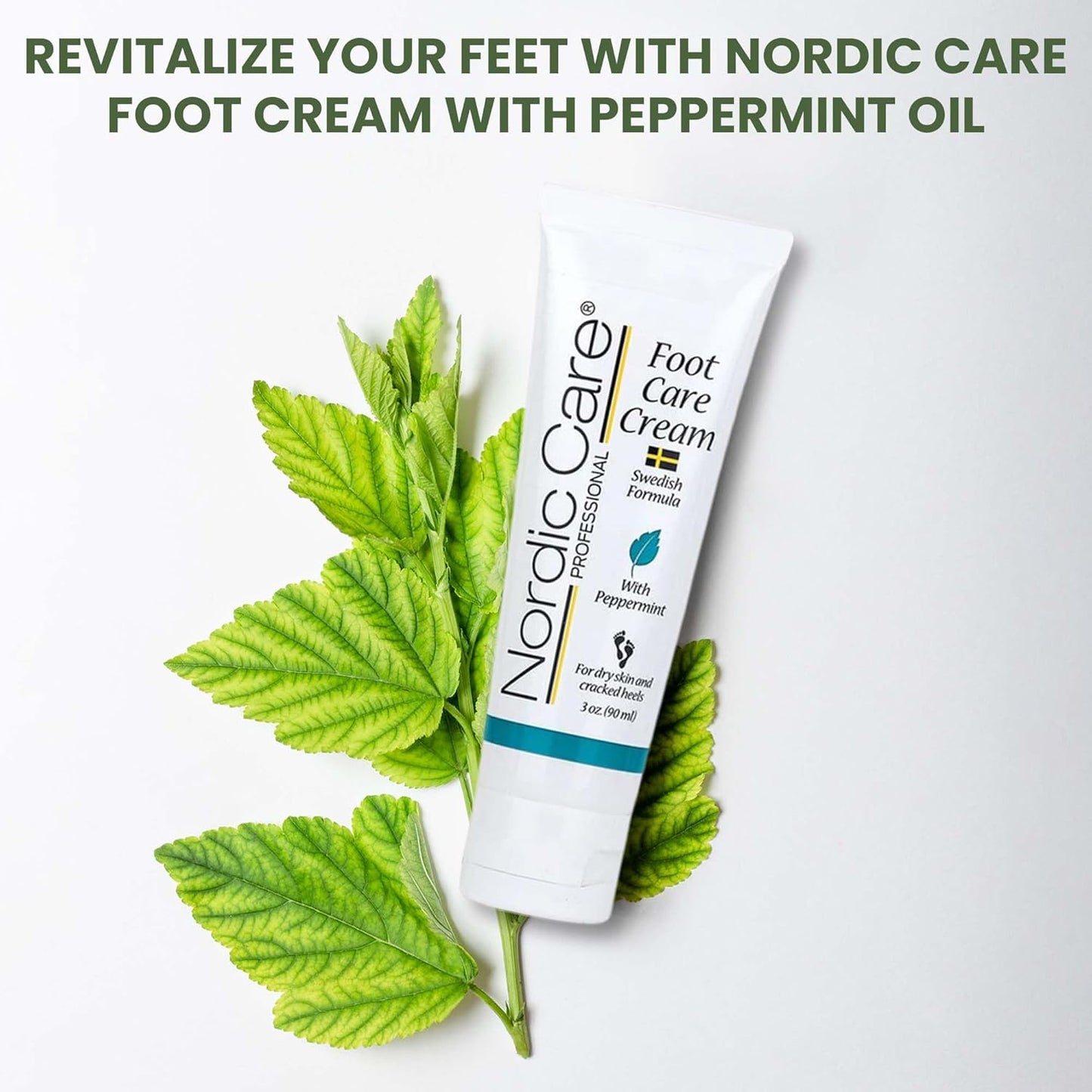 Nordic Care peppermint Foot Care Cream - Intensive Repair Foot Cream With Eucalyptus & peppermint Oil For Dry Feet & Cracked Heels, Foot Care Cream Provide Deep Hydration | (6 oz, Pack of 1)