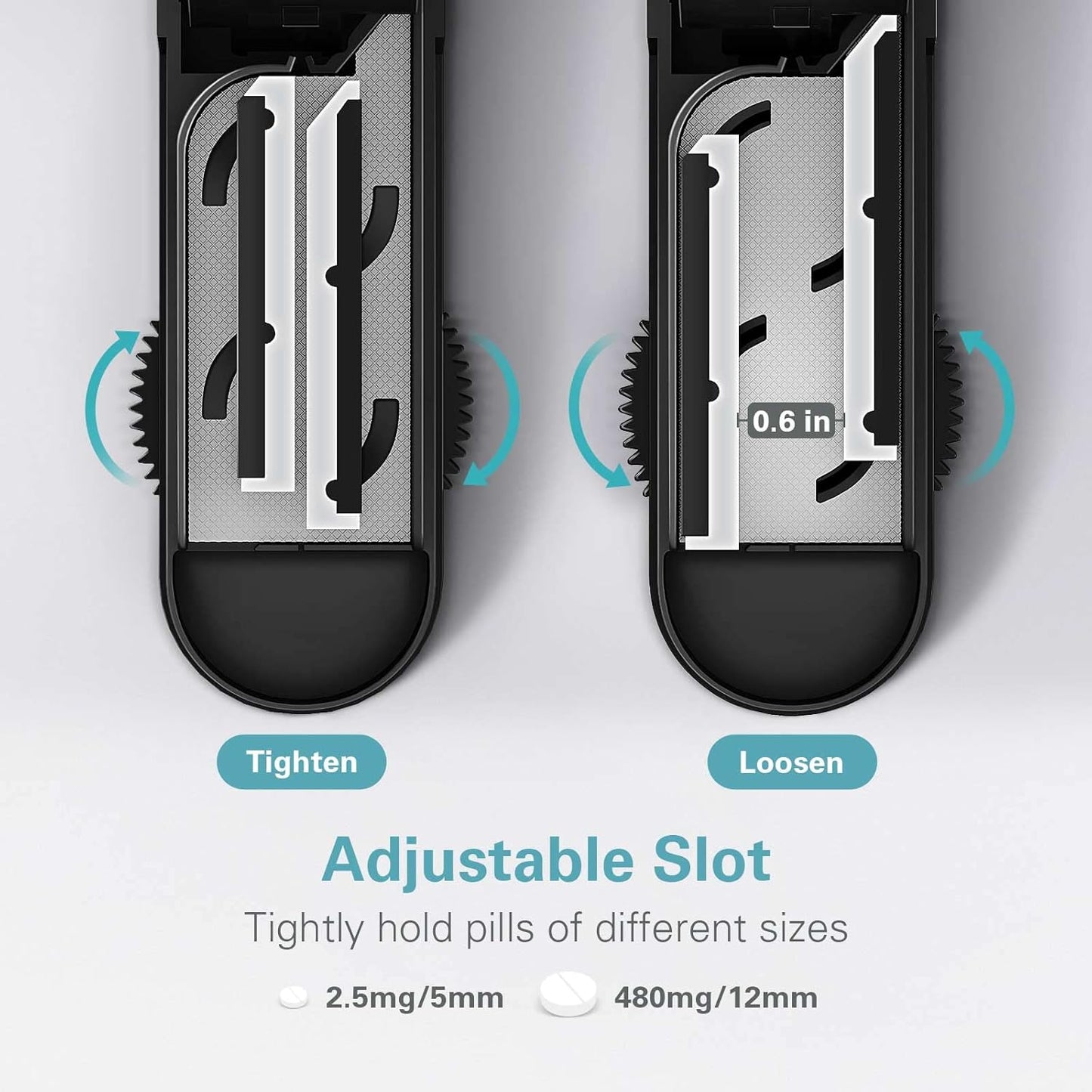 DEPAD Pill Cutter Splitter for Cutting Multiple Pills, Adjustable Pill Cutter Splitter for Small and Tiny Pills with Accurate Alignment, for Small or Large Tablets with Sharp Safe Blade