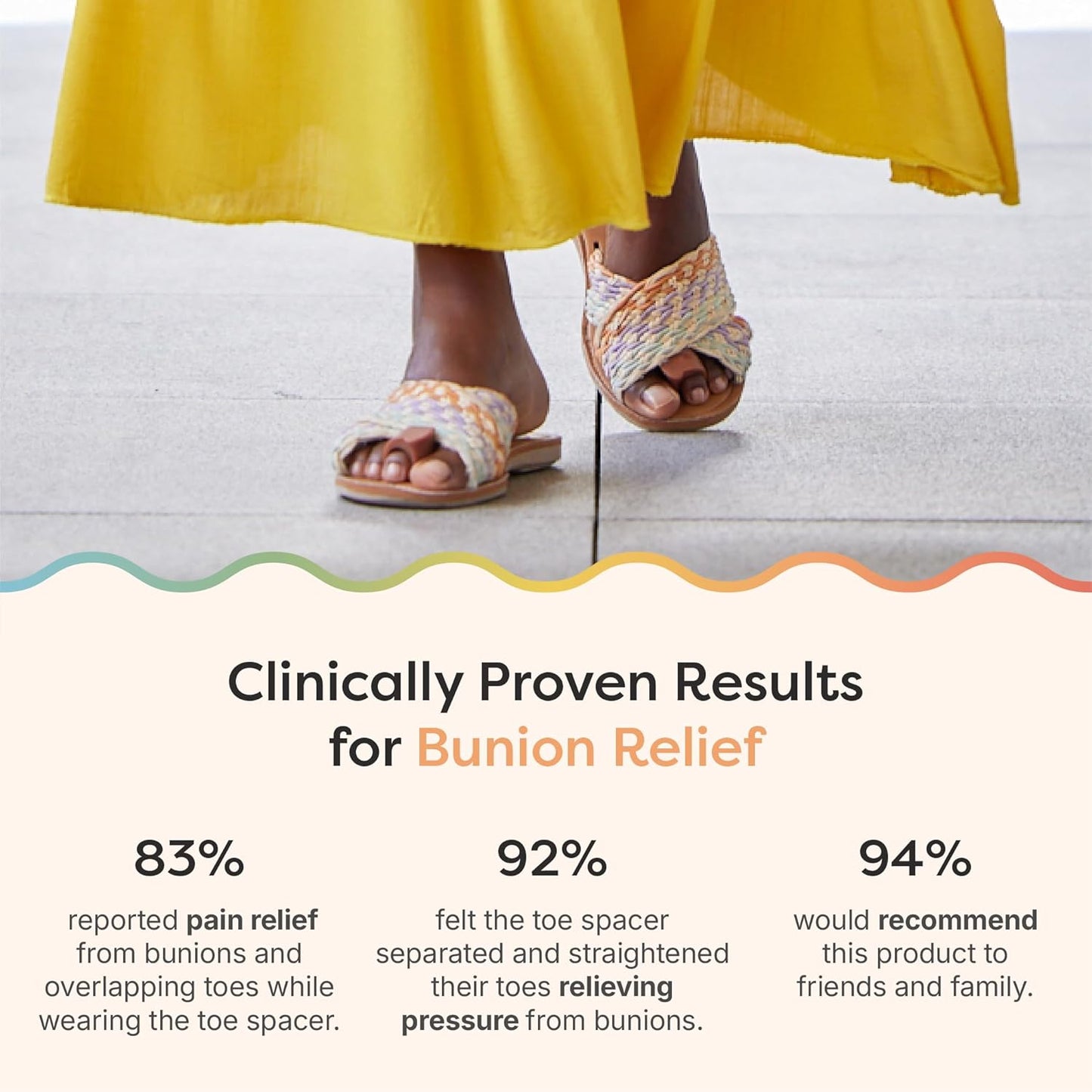 ZenToes Gel Toe Separators for Overlapping Toes, Bunions, Big Toe Alignment, Corrector and Spacer - 4 Pack (Cocoa)