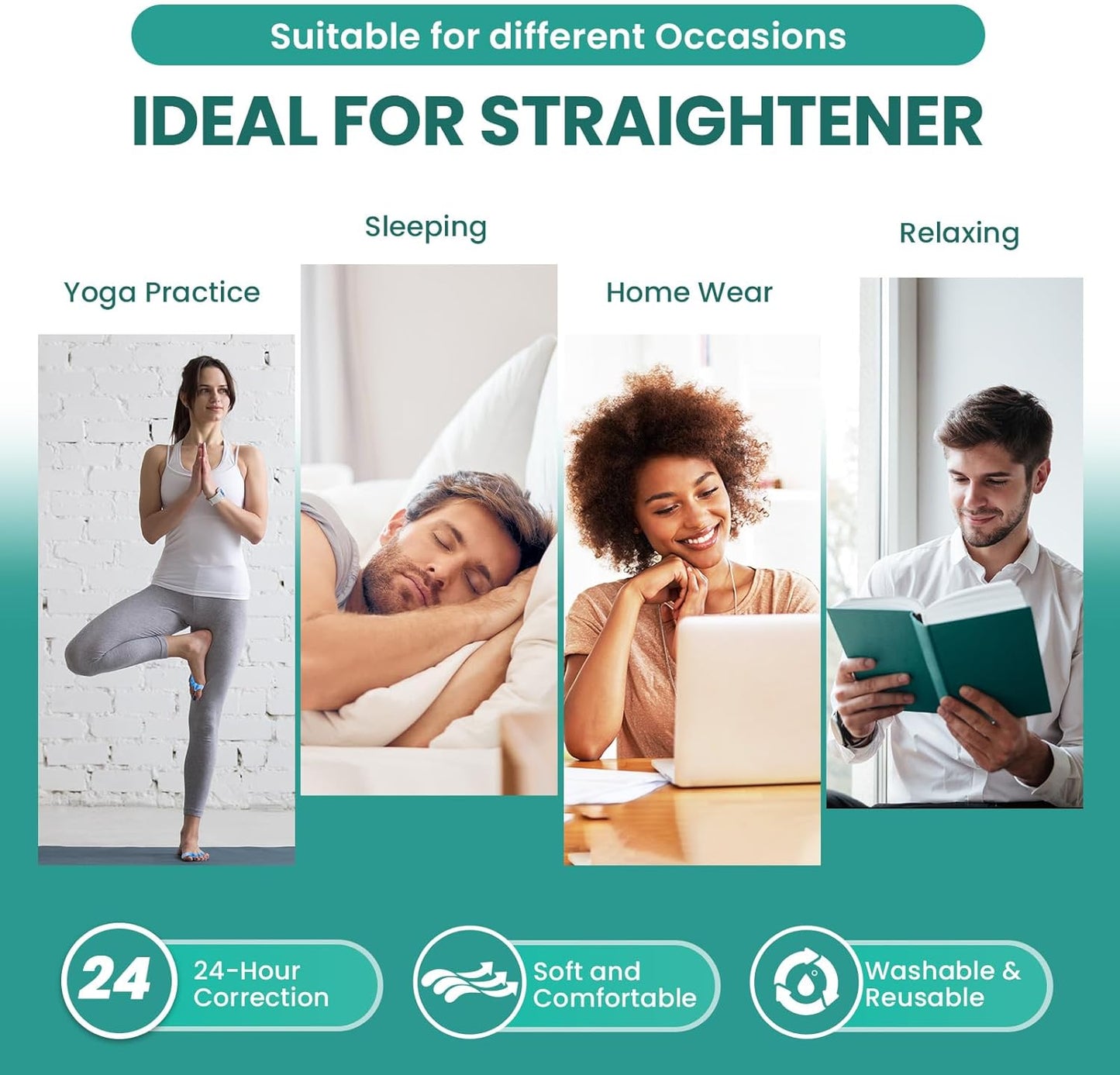 Welnove Toe Separators & Toe Spacers: Bunion Corrector for Women Men, Toe Spacers Toe Stretcher for Nighttime, Yoga Practice (8Pcs, Blue)