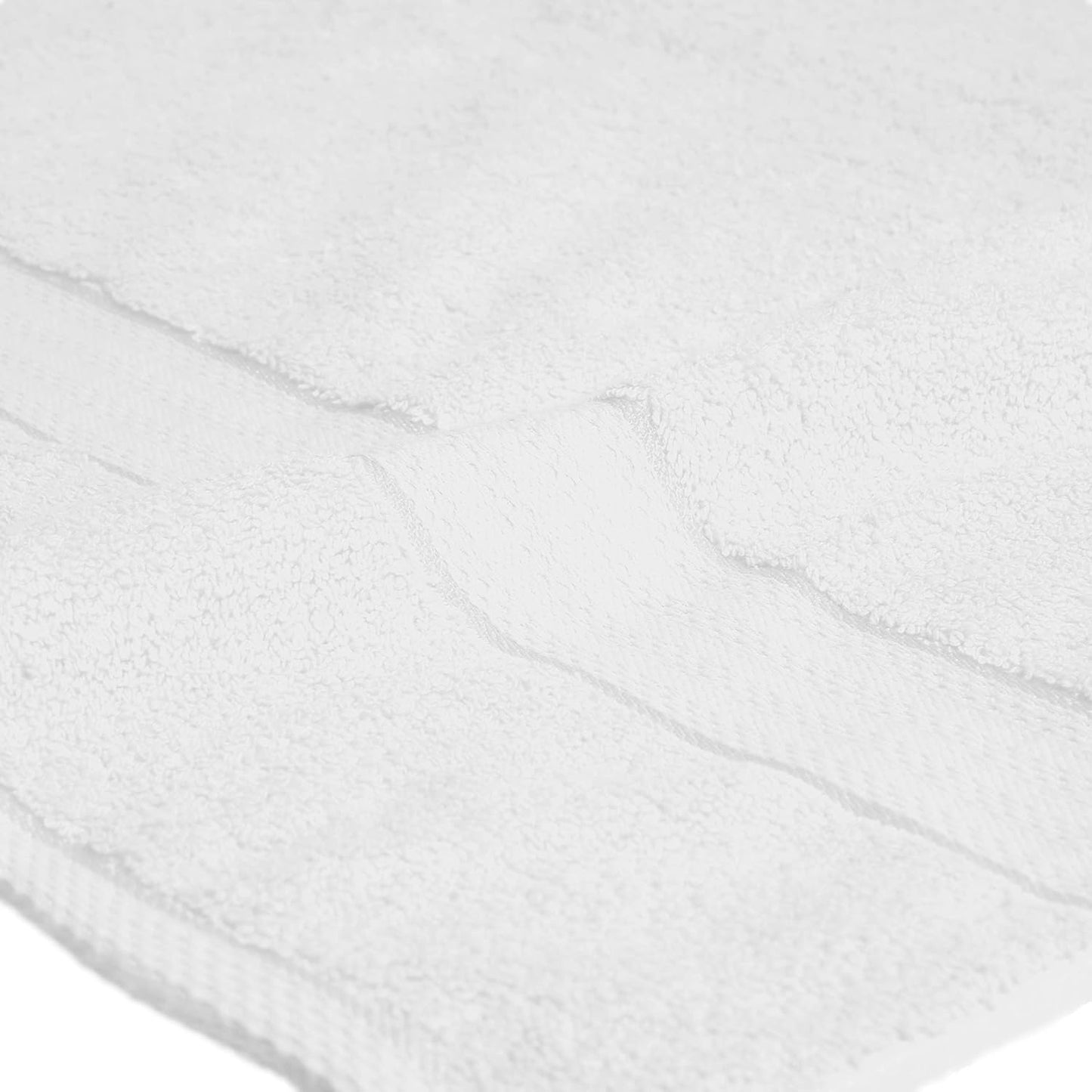 GLAMBURG 700 GSM Premium 8-Piece Towel Set - Contains 2 Bath Towels 30x54, 2 Hand Towels 16x28, 4 Wash Cloths 13x13 - Luxury Hotel & Spa Quality - Durable Ultra Soft Highly Absorbent - White