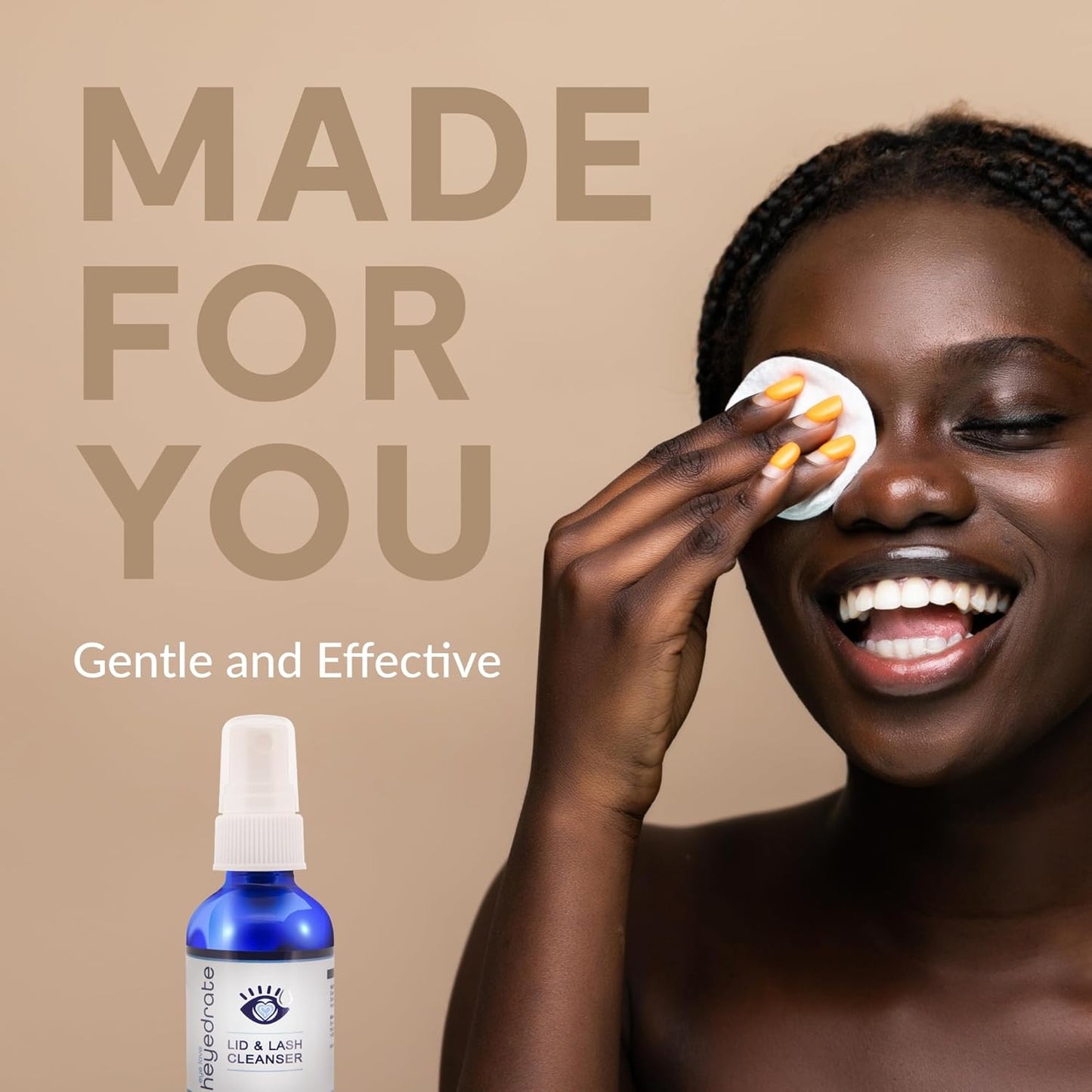 Lid and Lash Cleanser – 2oz Glass Bottle – Pure Hypochlorous Acid Spray for Soothing Dry Eye Irritation – Daily Eyelid & Lash Cleanser