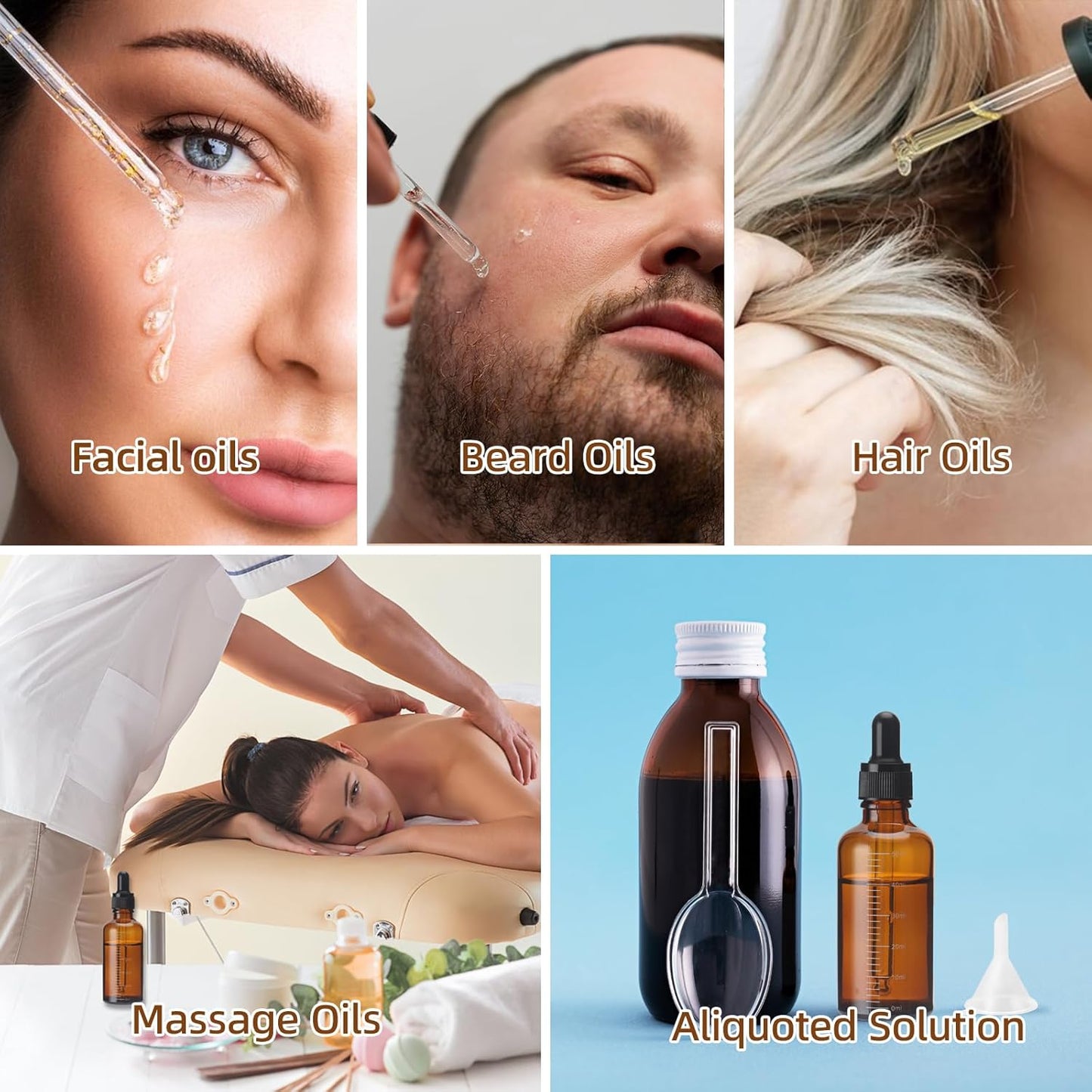 80 Pack 1.7oz (50ml) Amber Glass Dropper Bottles with Lip – Measurement Eye Dropper & Tincture Bottles with Dropper & 10 Funnels for Essential Oils, Serums, and Liquid Products