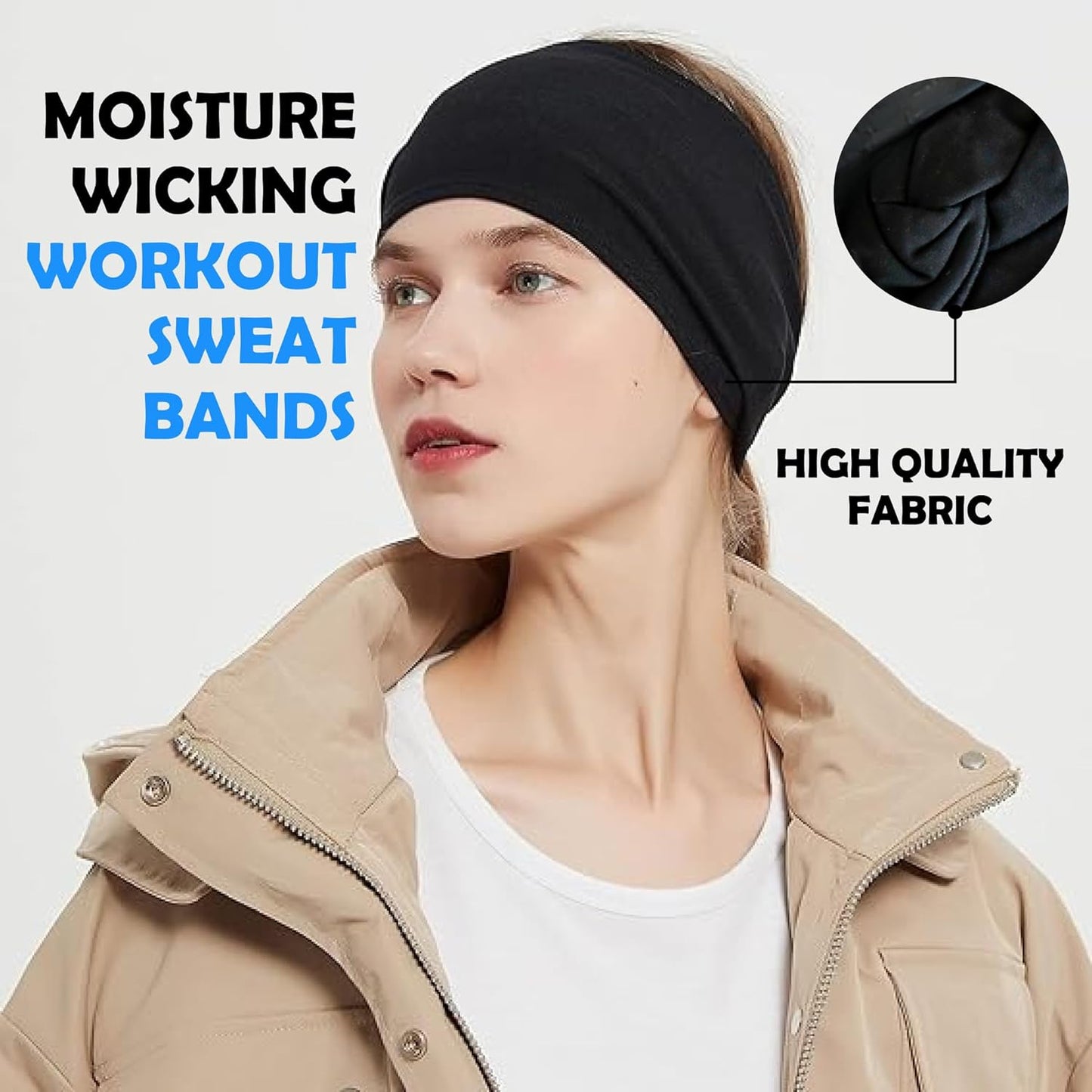 Lotus78, Pack of 6 Wide Headbands for Women Non Slip, Fashionable Sports Hair Bands for Women's Hair, Soft Elastic Stretchy Head Bands, Yoga Workout Headbands for Women Daily Fashion (Element)